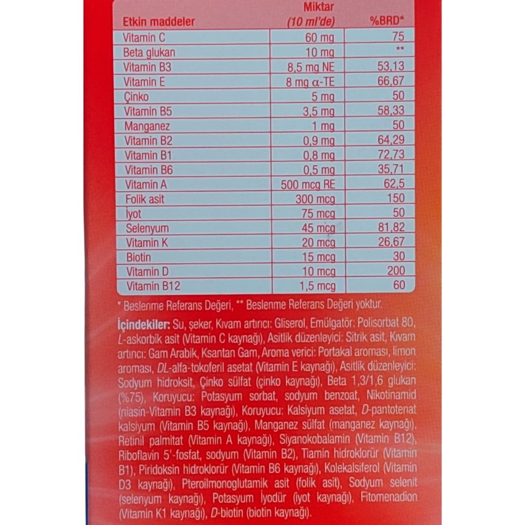 Arwell Kids Beta Glukan Vitamin ve Mineral İçeren Sıvı Takviye Edici Gıda 200 ml