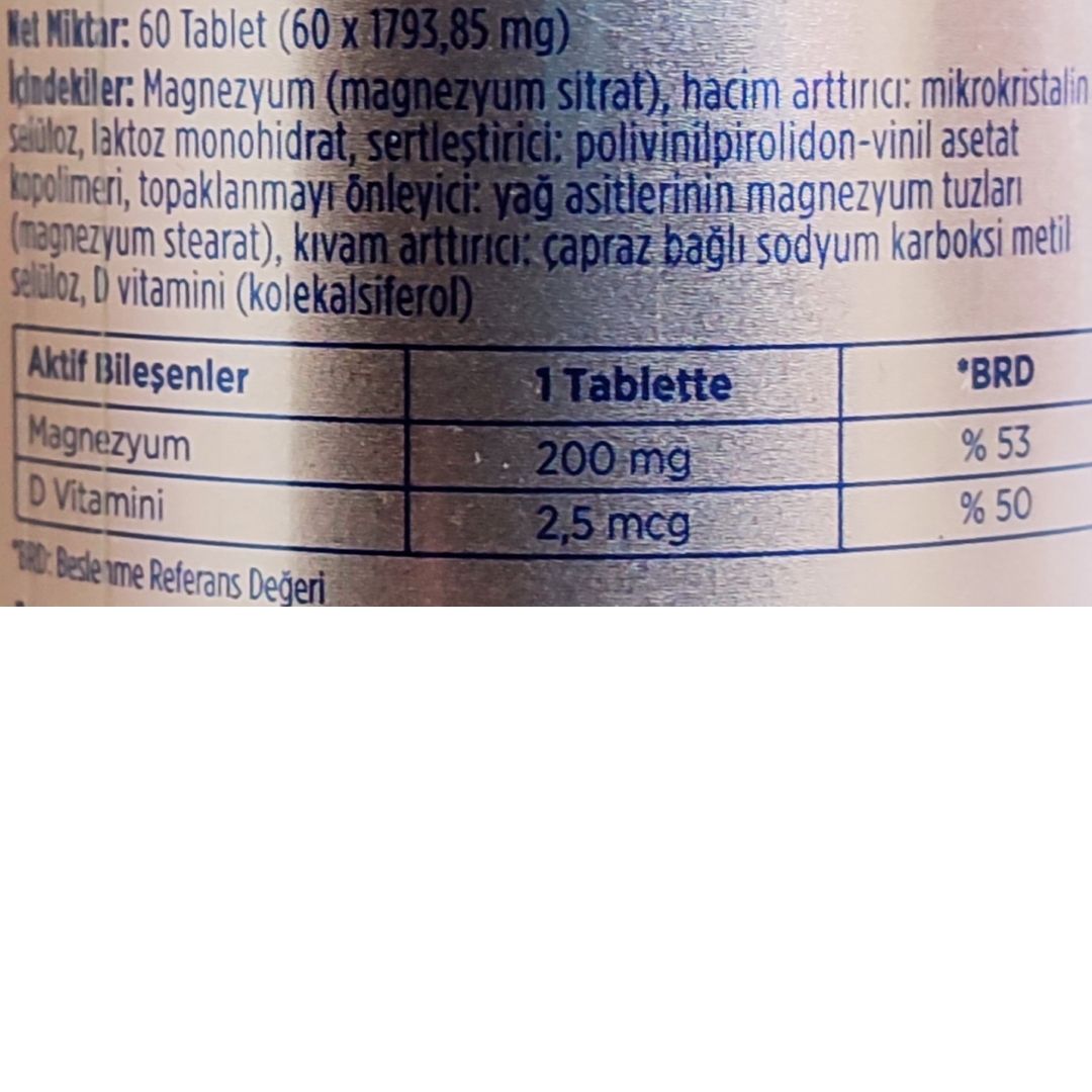 Dynavit Magnesium Citrate 200 mg & Vitamin D 60 Tablet