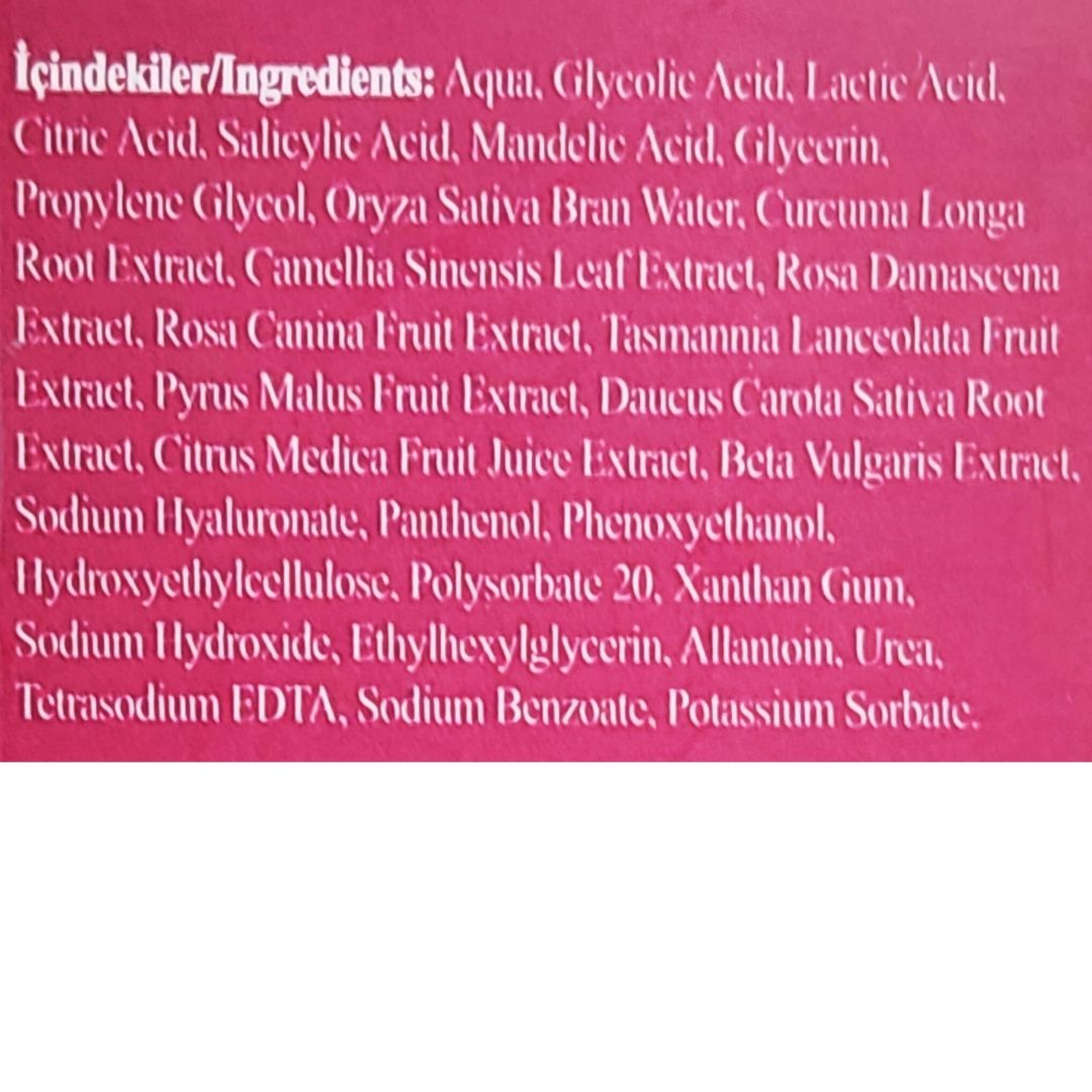 Hoito AHA BHA Serum Canlandırıcı Cilt Tonu Eşitleyici Kırmızı Peeling Cilt Bakım Serumu 30 ml