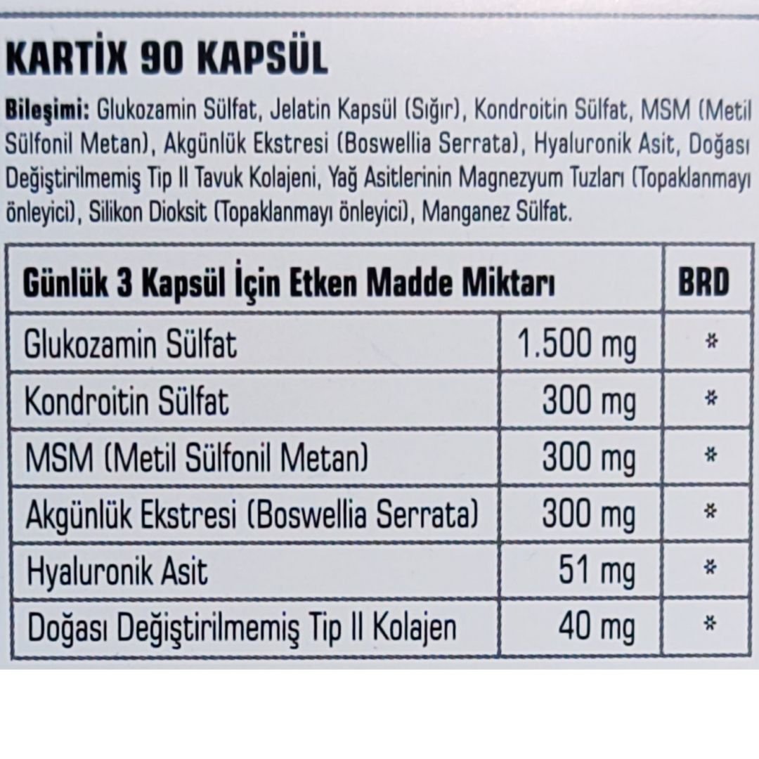 Kartix Glucosamine Complex 90 Kapsül