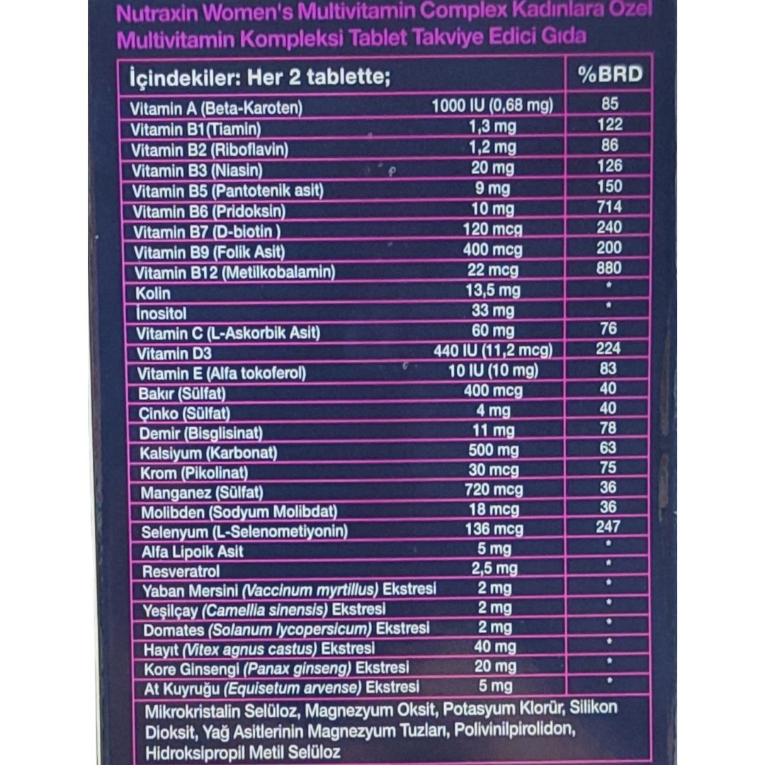 Nutraxin Vitals Women's Multi Vitamin Complex 60 Tablet