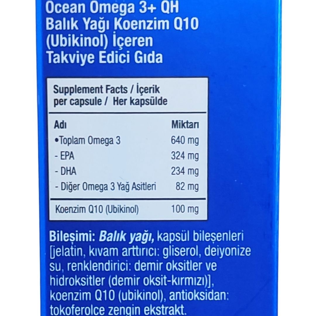 Orzax Ocean Omega 3 & QH Takviye Edici Gıda 30 Kapsül