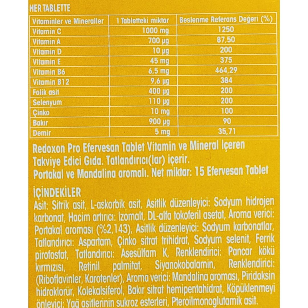 Redoxon Pro 15 Efervesan Tablet - Kutusuz