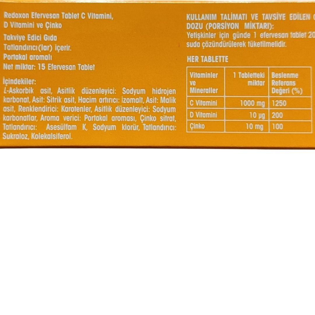 Redoxon Üçlü Etki  Takviye Edici Gıda 15 Efervesan Tablet