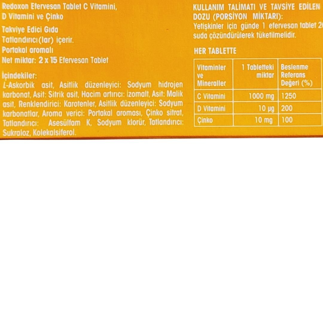 Redoxon Üçlü Etki  Takviye Edici Gıda 30 Efervesan Tablet