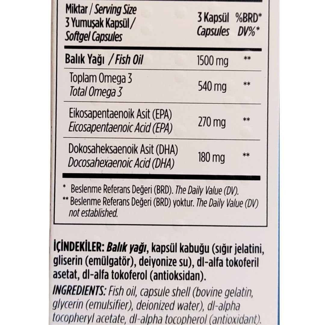Zade Vital Omega 3 Balık Yağı Premium 45 Kapsül