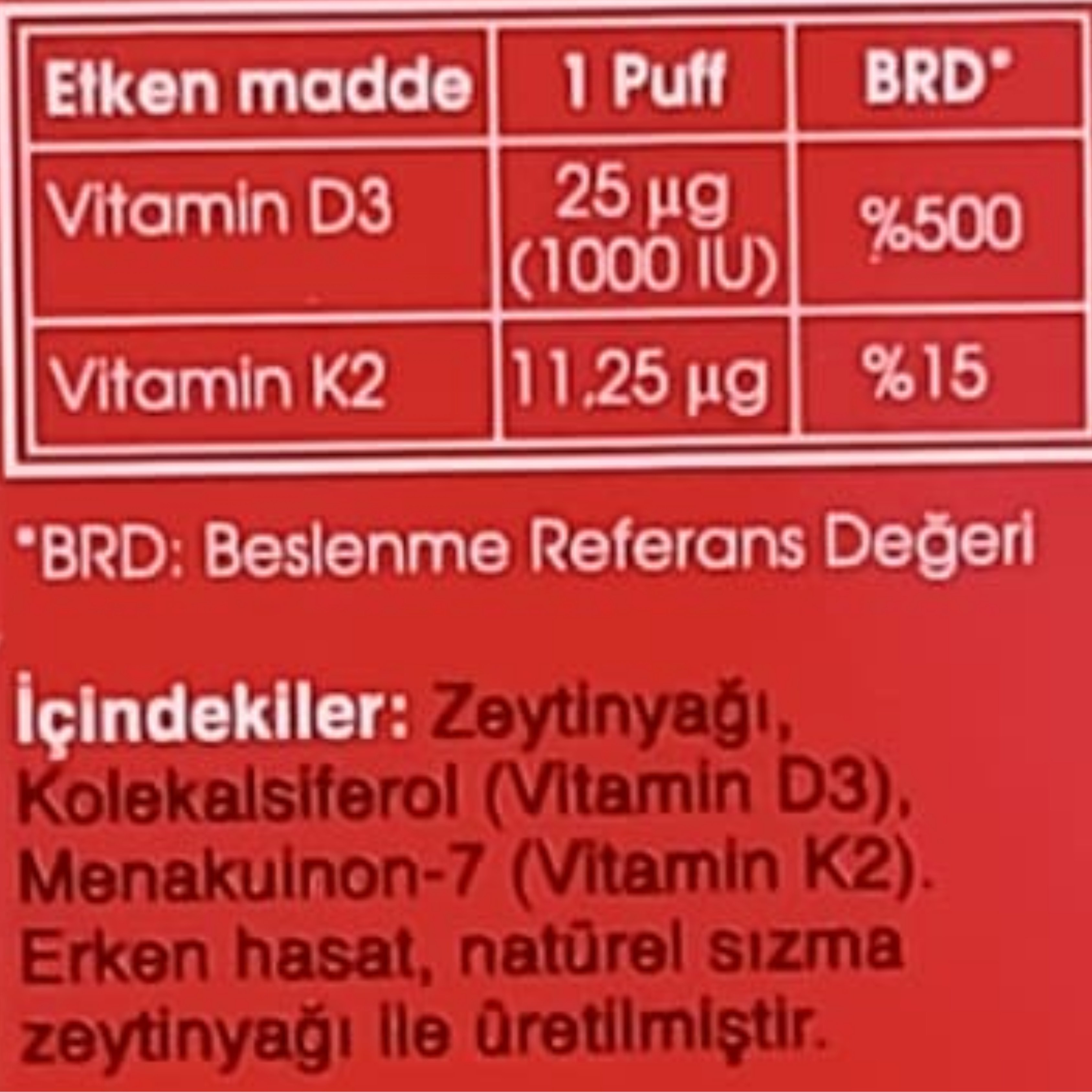 Imuneks Vitamin D3K2 Sprey 20 ml