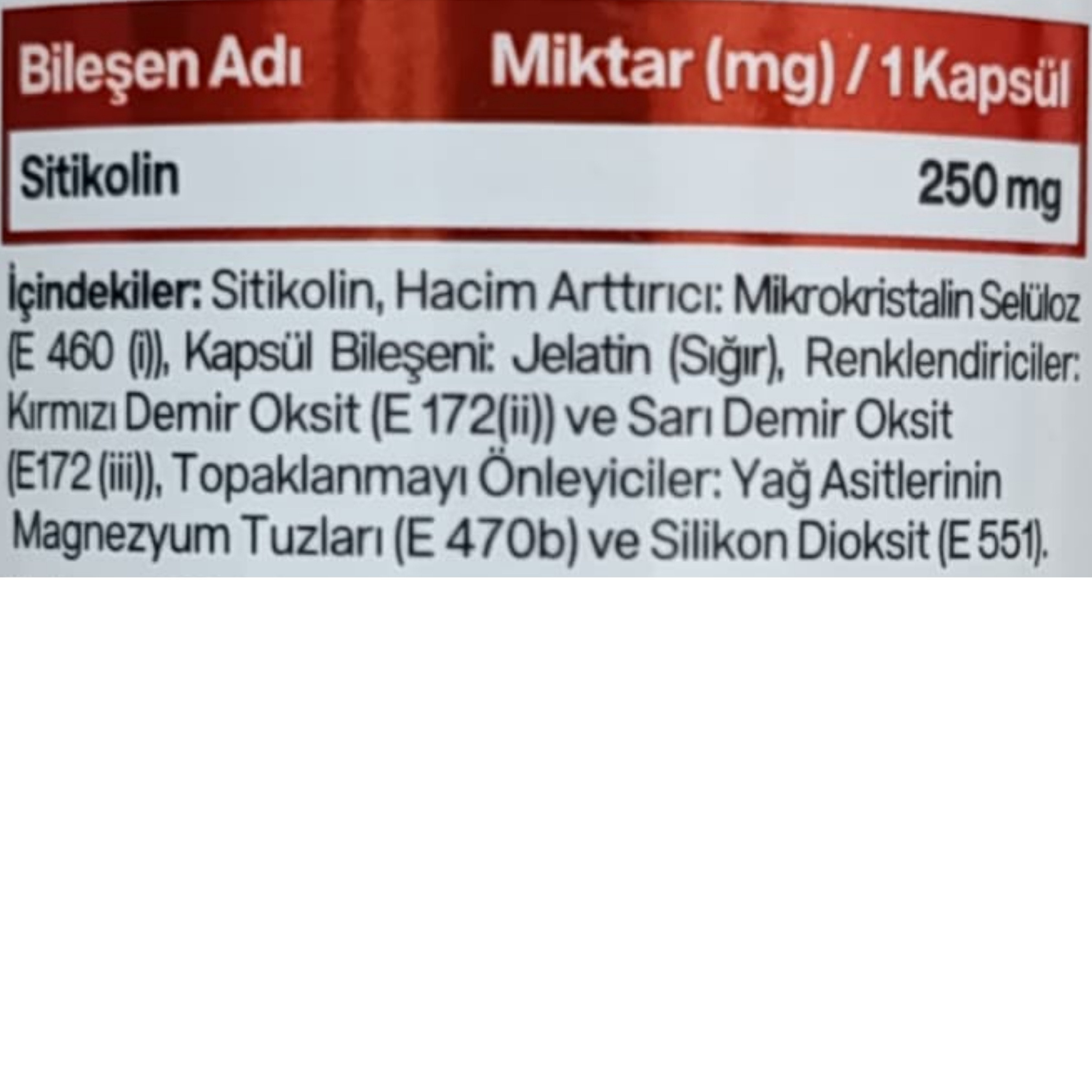 Simple Nutritions Citicoline Sitikolin 250 mg 30 Kapsül