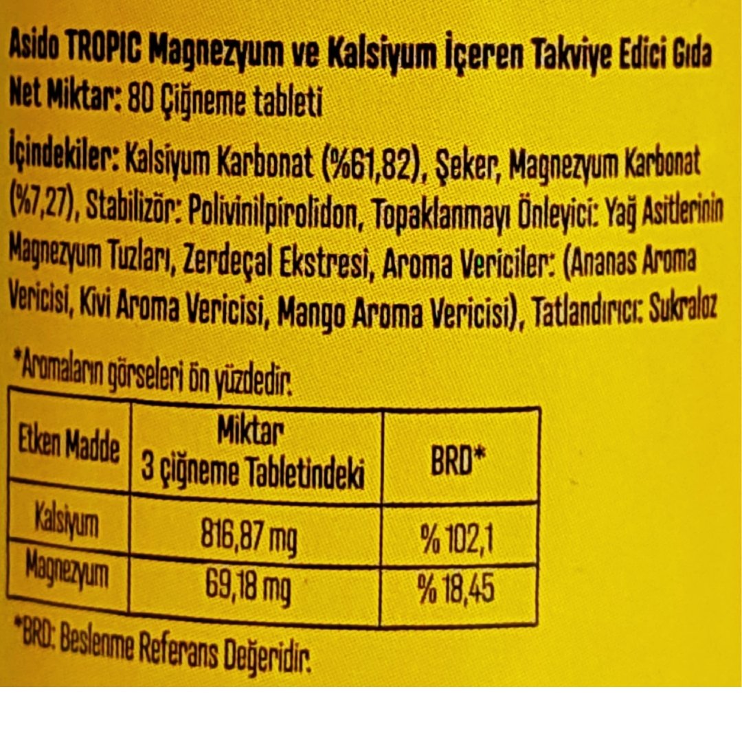 Asido Tropic 80 Çiğneme Tableti