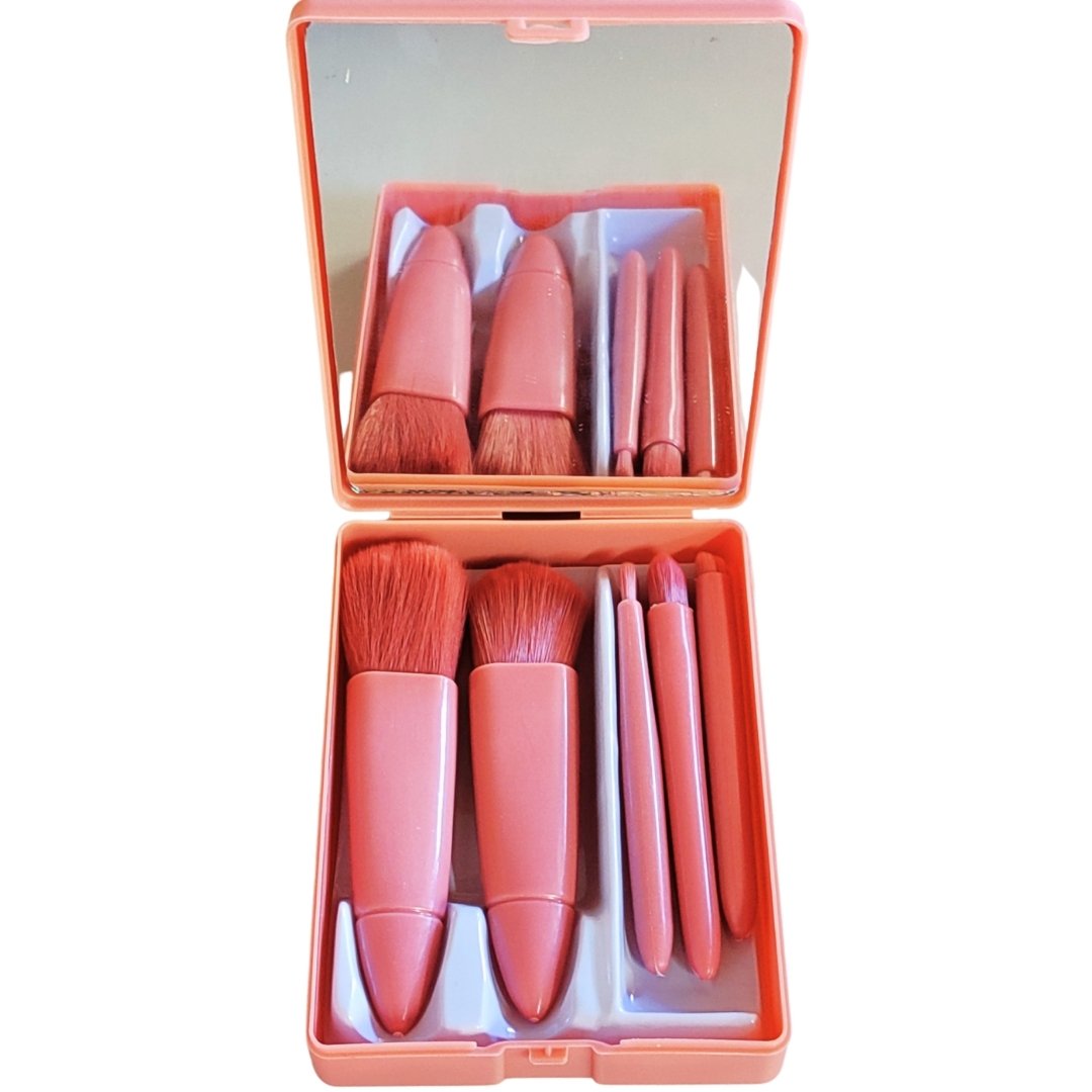 Aynalı Mini Makyaj Fırçası Seti