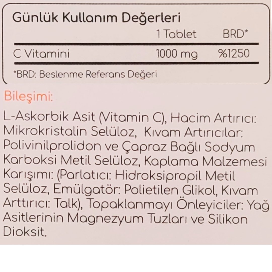 Dr.Thomson Vitamin C İçeren Takviye Edici Gıda 1000 mg 30 Tablet