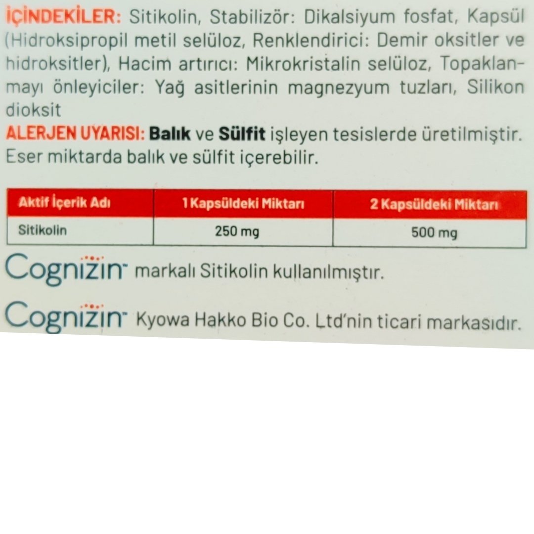 Haver Sitikolin Kapsül Takviye Edici Gıda 30 Kapsül