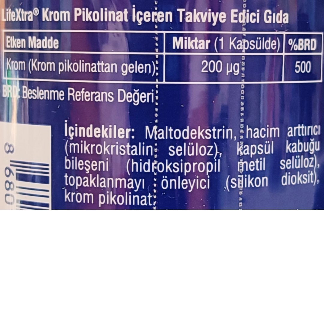 LifeXtra Krom Pikolinat 90 Kapsül