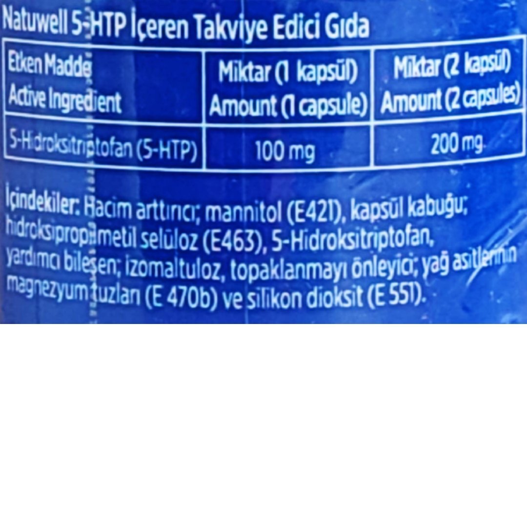 Natuwell 5 HTP 100 mg 30 Kapsül