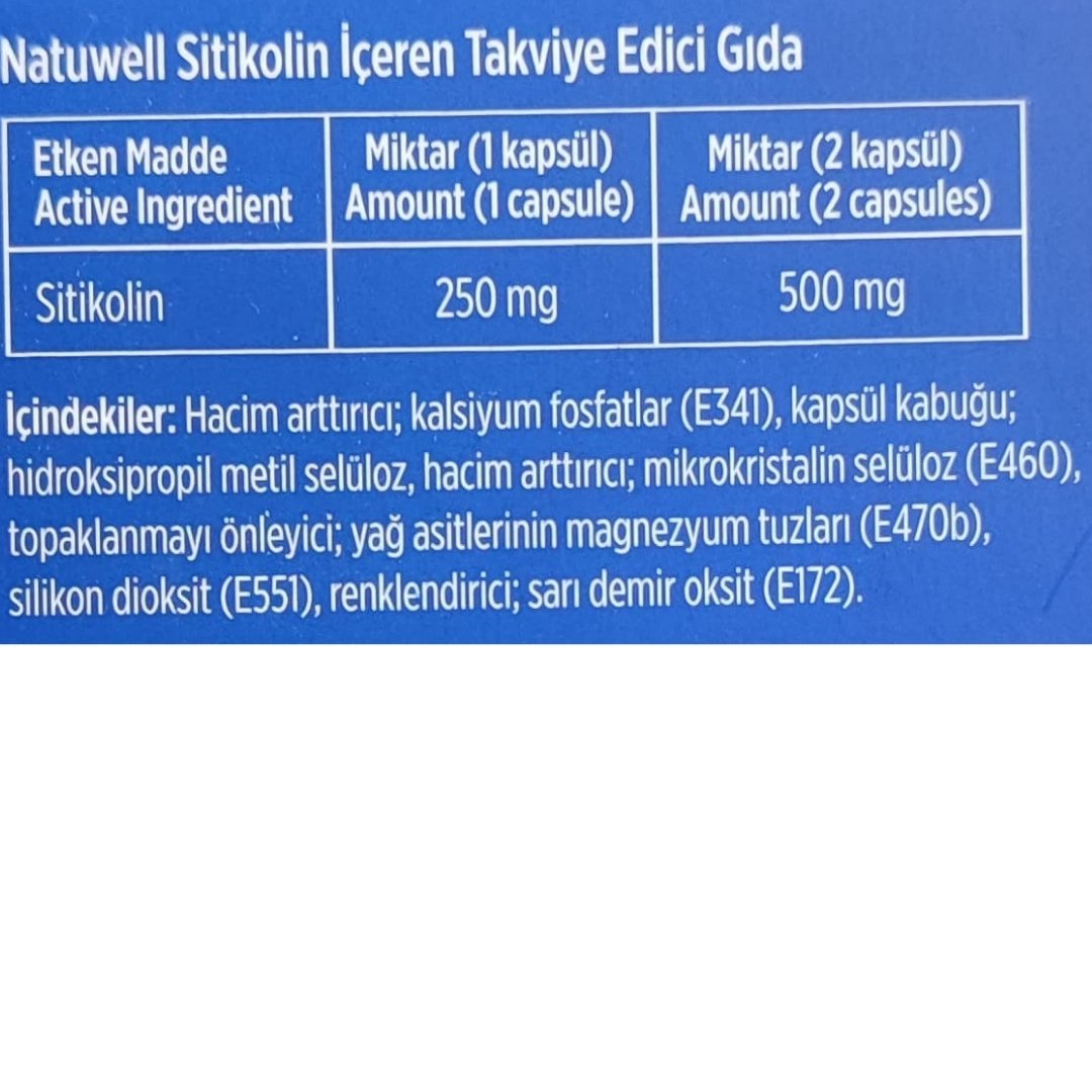 Natuwell Sitikolin 30 Kapsül
