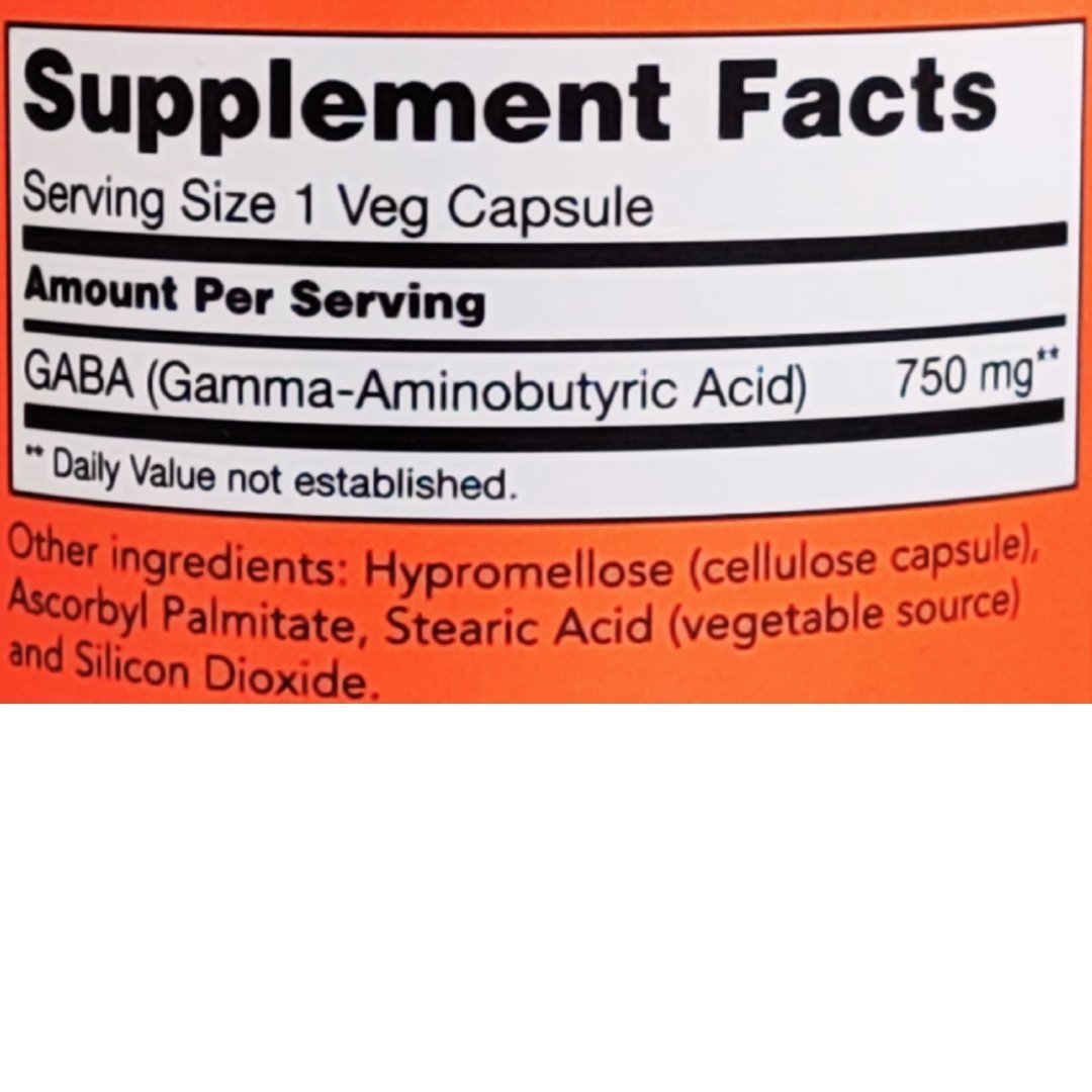 Now Foods Gaba 750 mg 100 Vegan Capsules - İthal