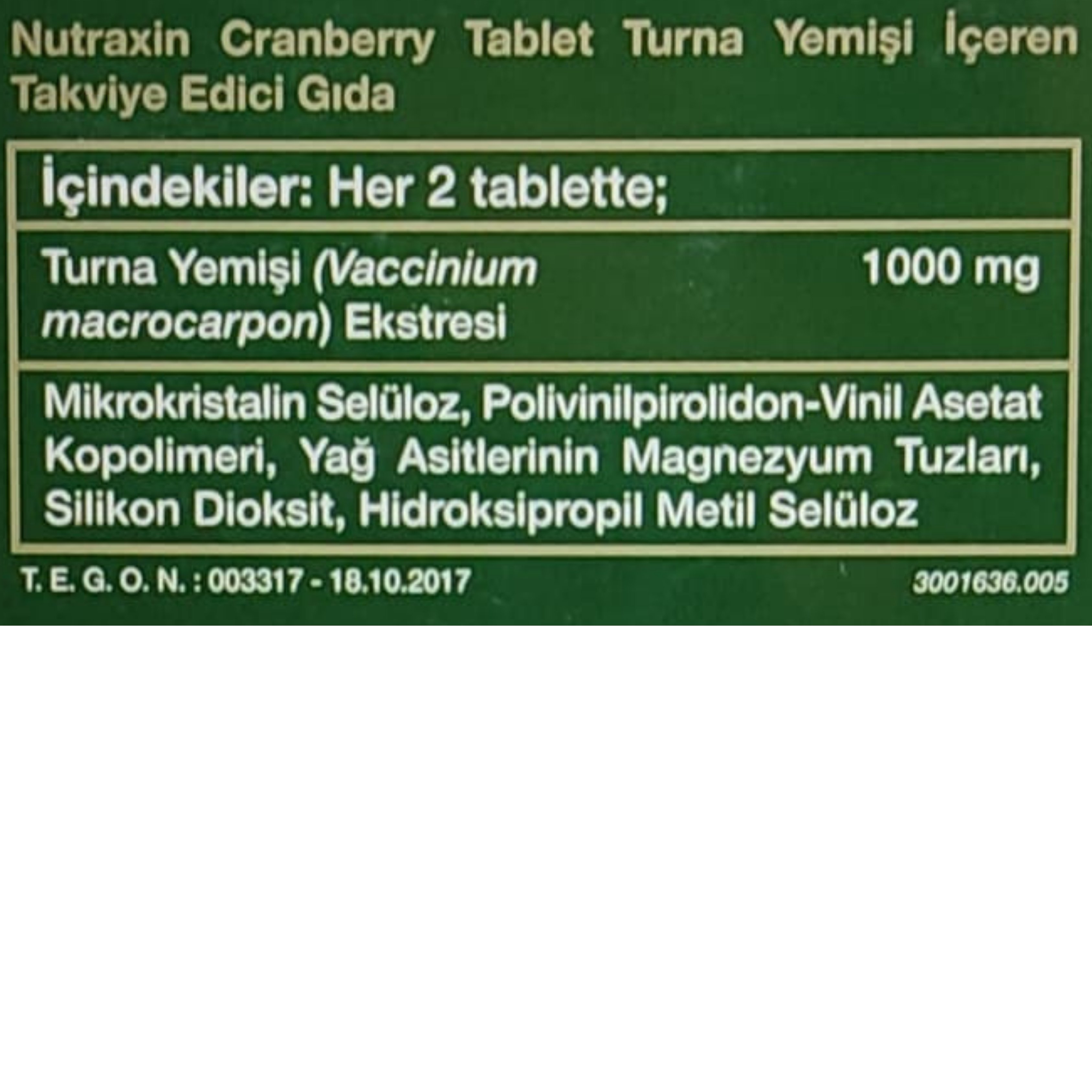 Nutraxin Cranberry 60 Tablet