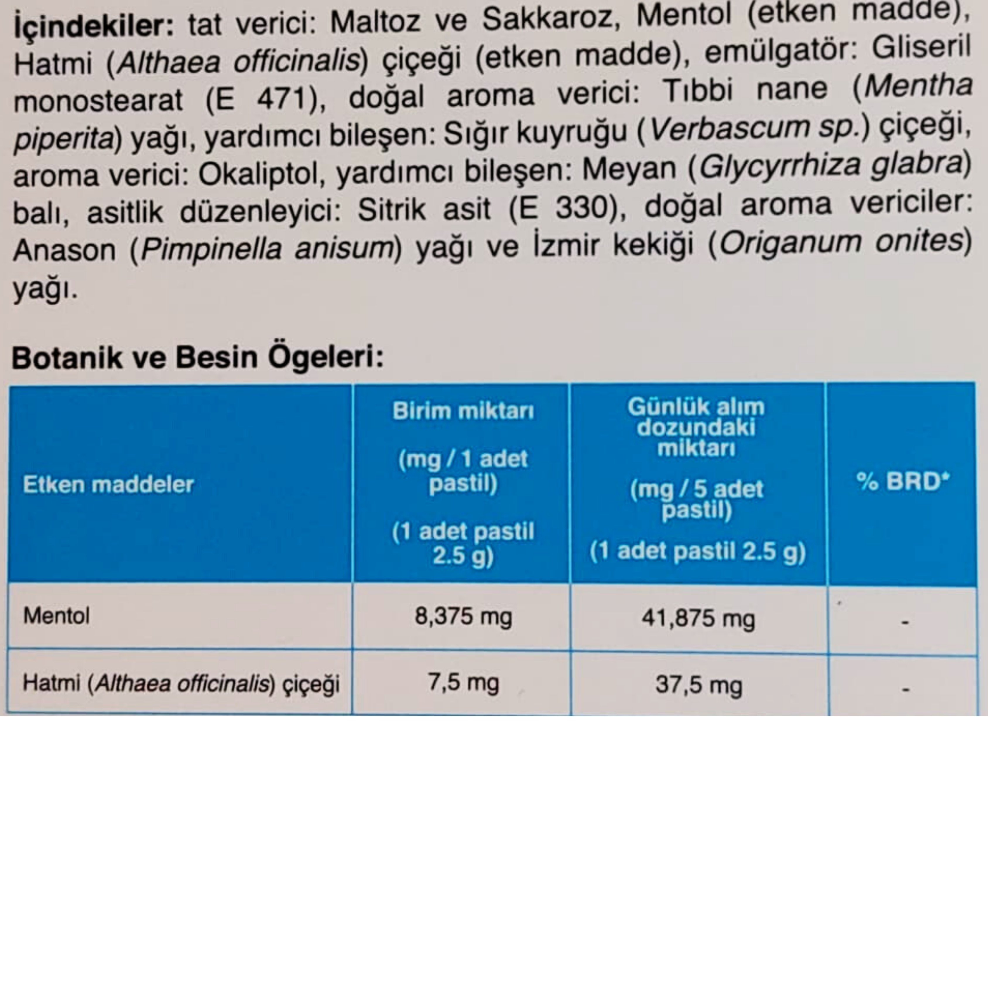 Otacı Oka Mentol Pastil 16 Adet