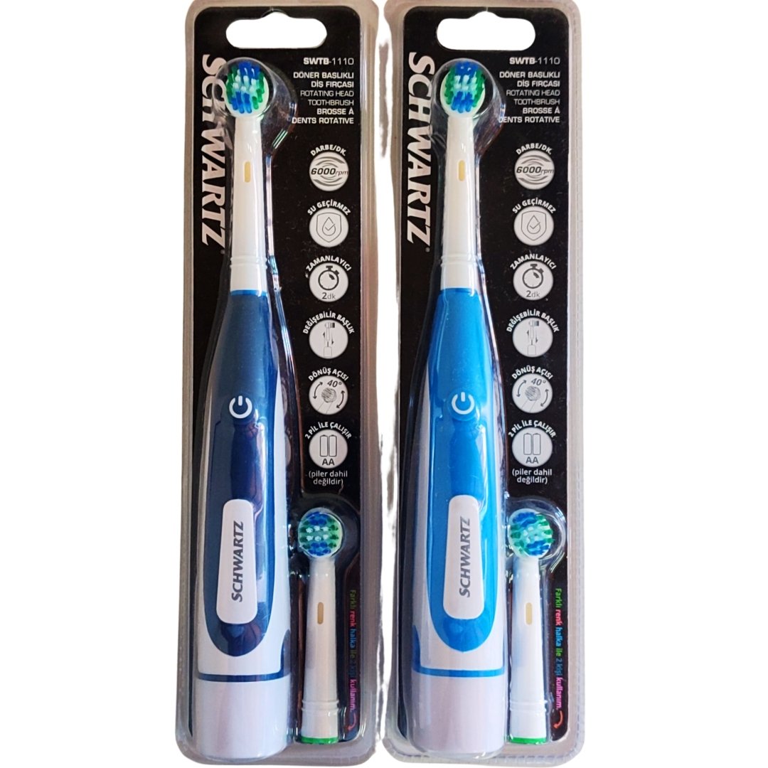 Schwartz SWTB-1110 Döner Başlıklı Diş Fırçası Mavi-Lacivert - 1 Adet