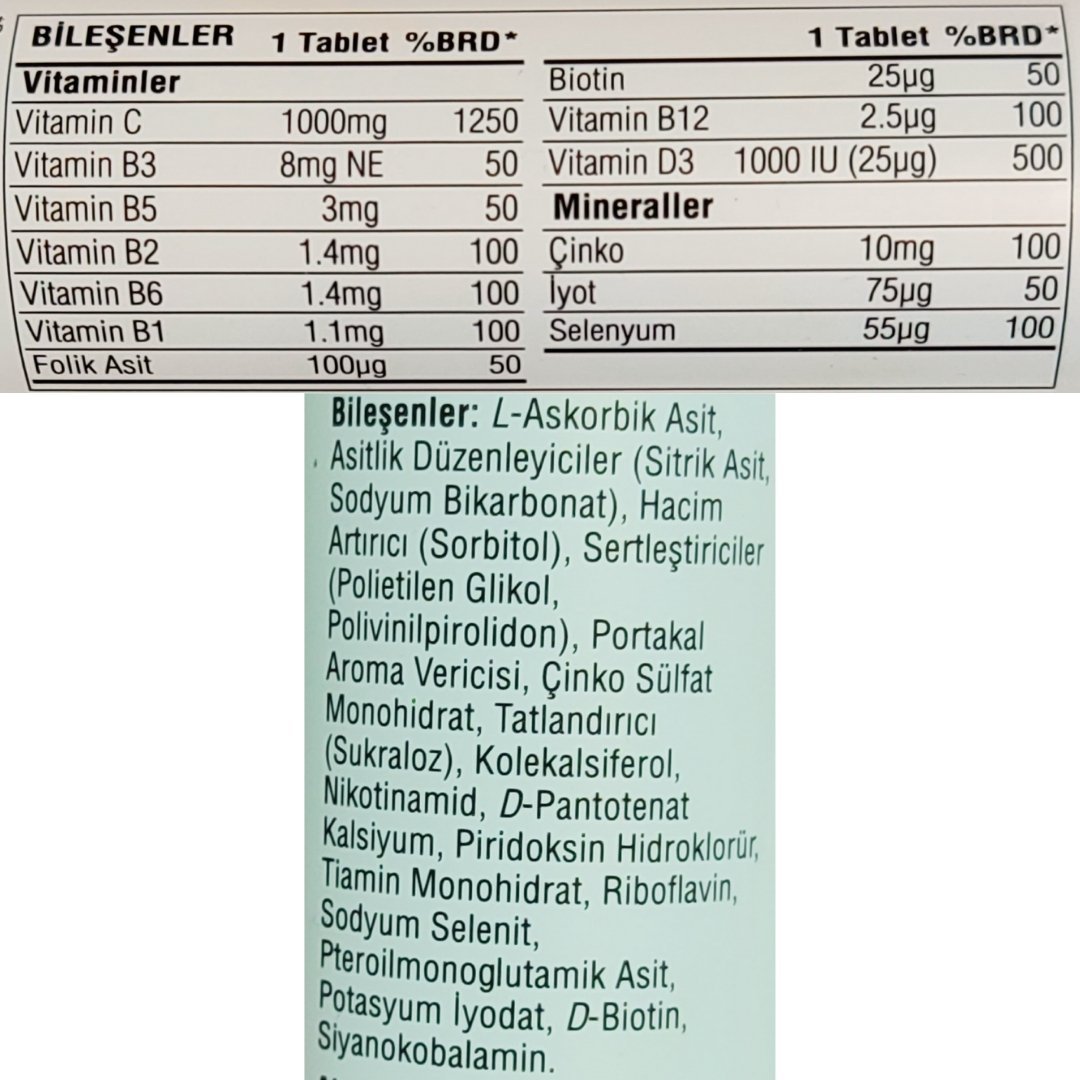 Suda Vitamin Multivitamin Orange 20 Efervesan Tablet