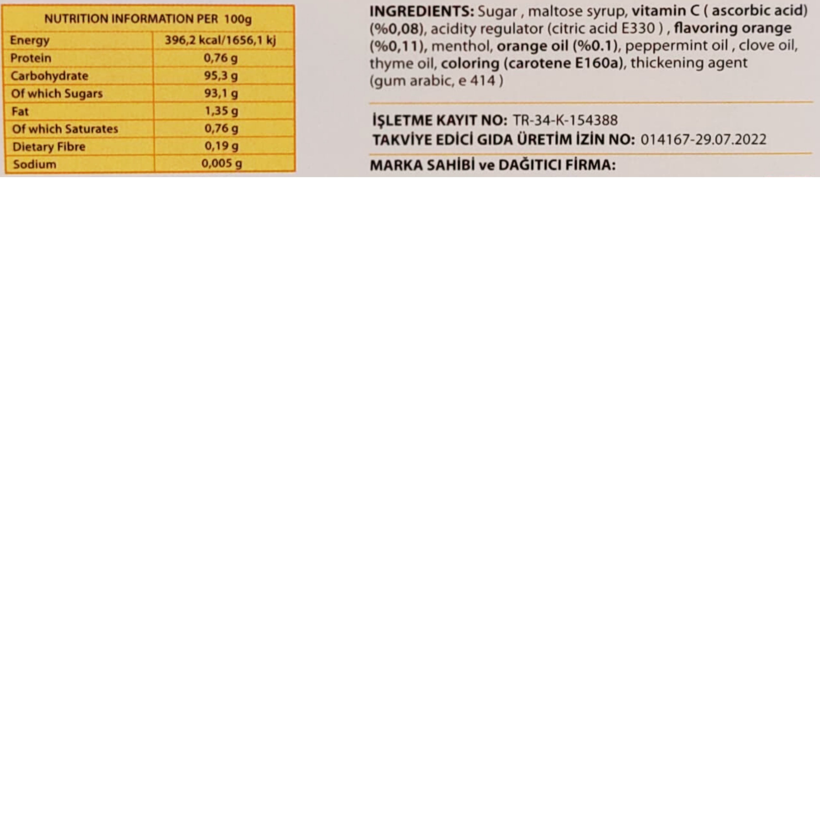 Swiss Bork Portakal Aromalı C Vitamini Pastil 16'lı