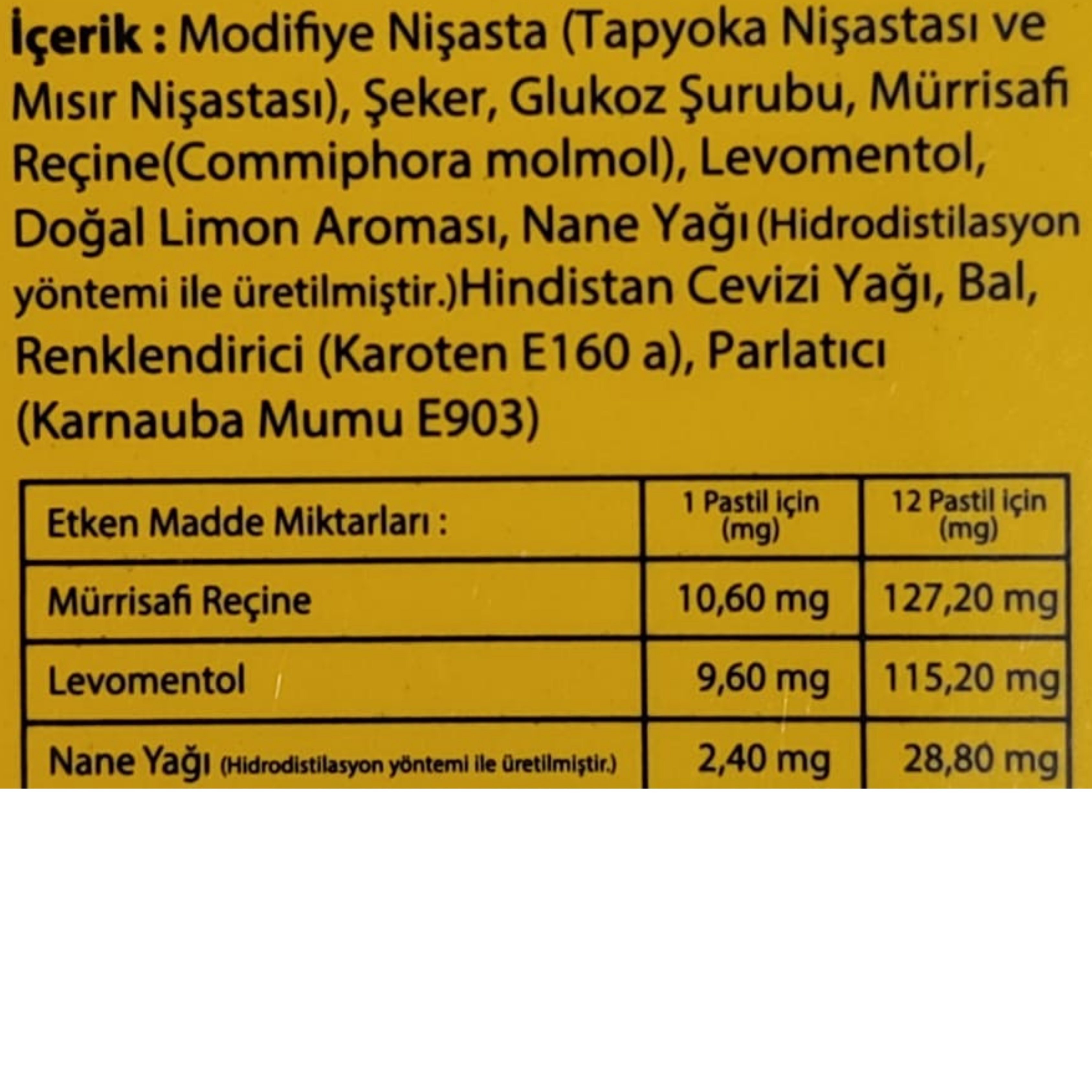 Vocalzone Ballı Limonlu Pastil 12'li