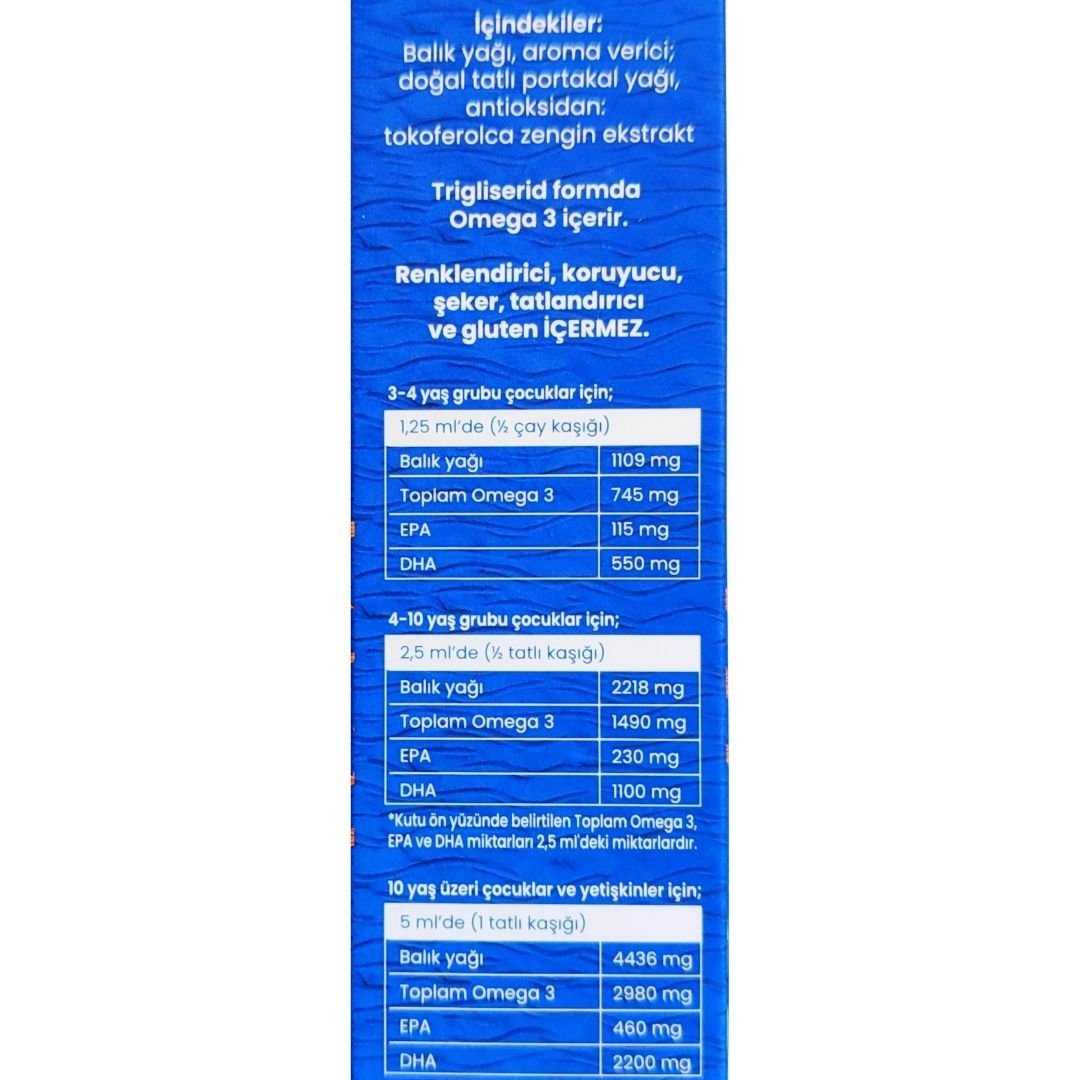 Wellcare UniQ DHA Omega 3 Doğal Portakal Aromalı Balık Yağı 150 ml