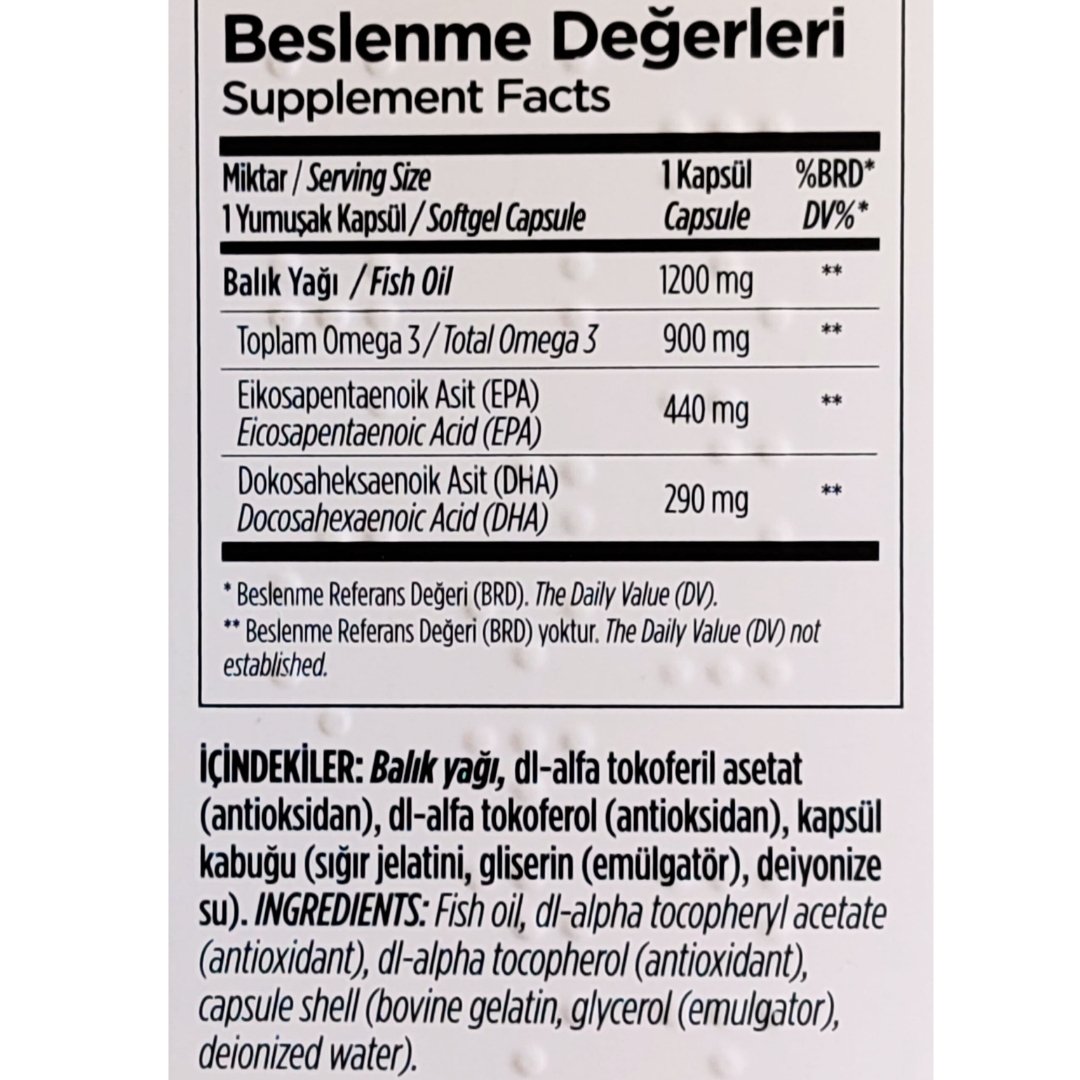 Zade Vital Omega 3 Forte 40 Yumuşak Kapsül