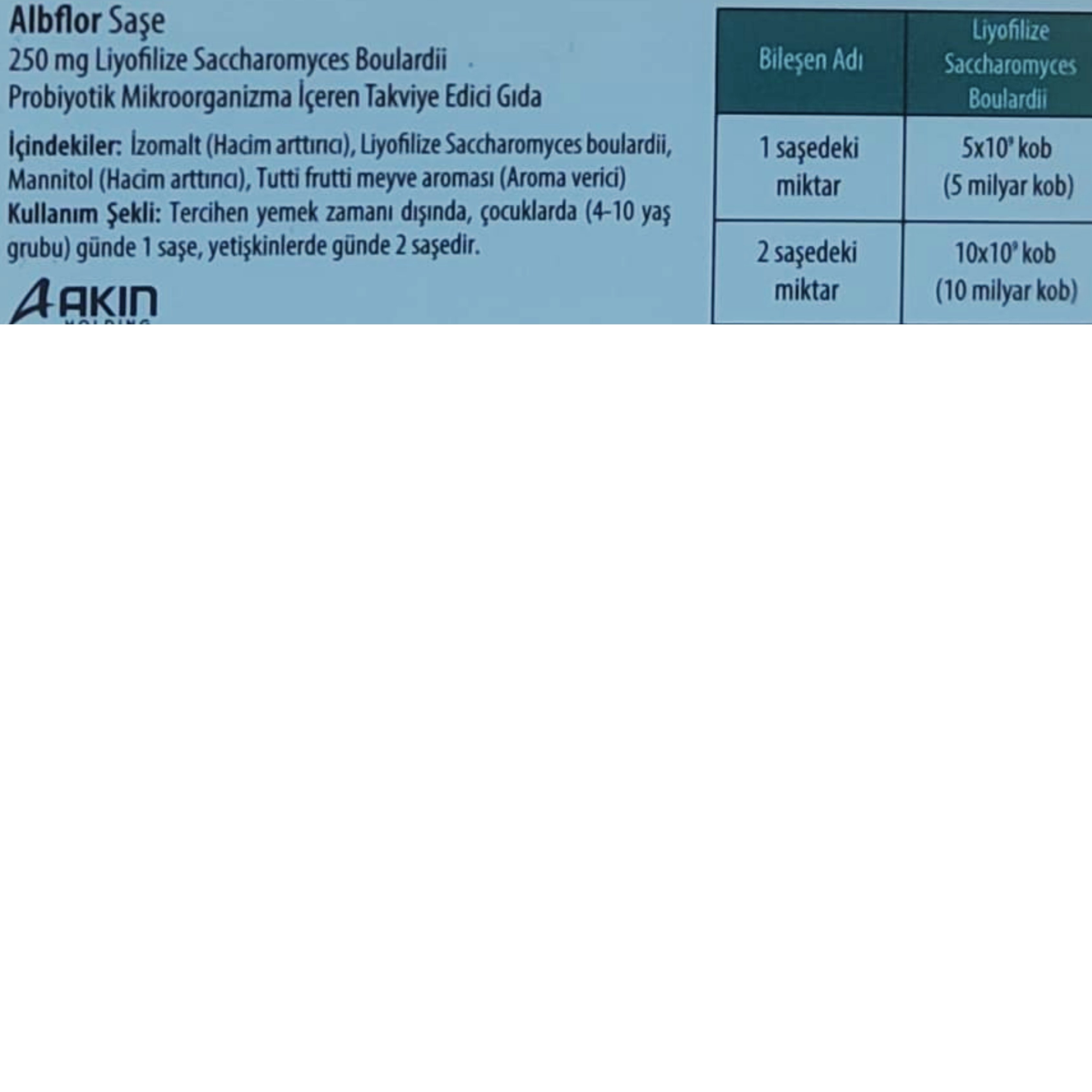 ALB Flor 250 mg 10 Saşe