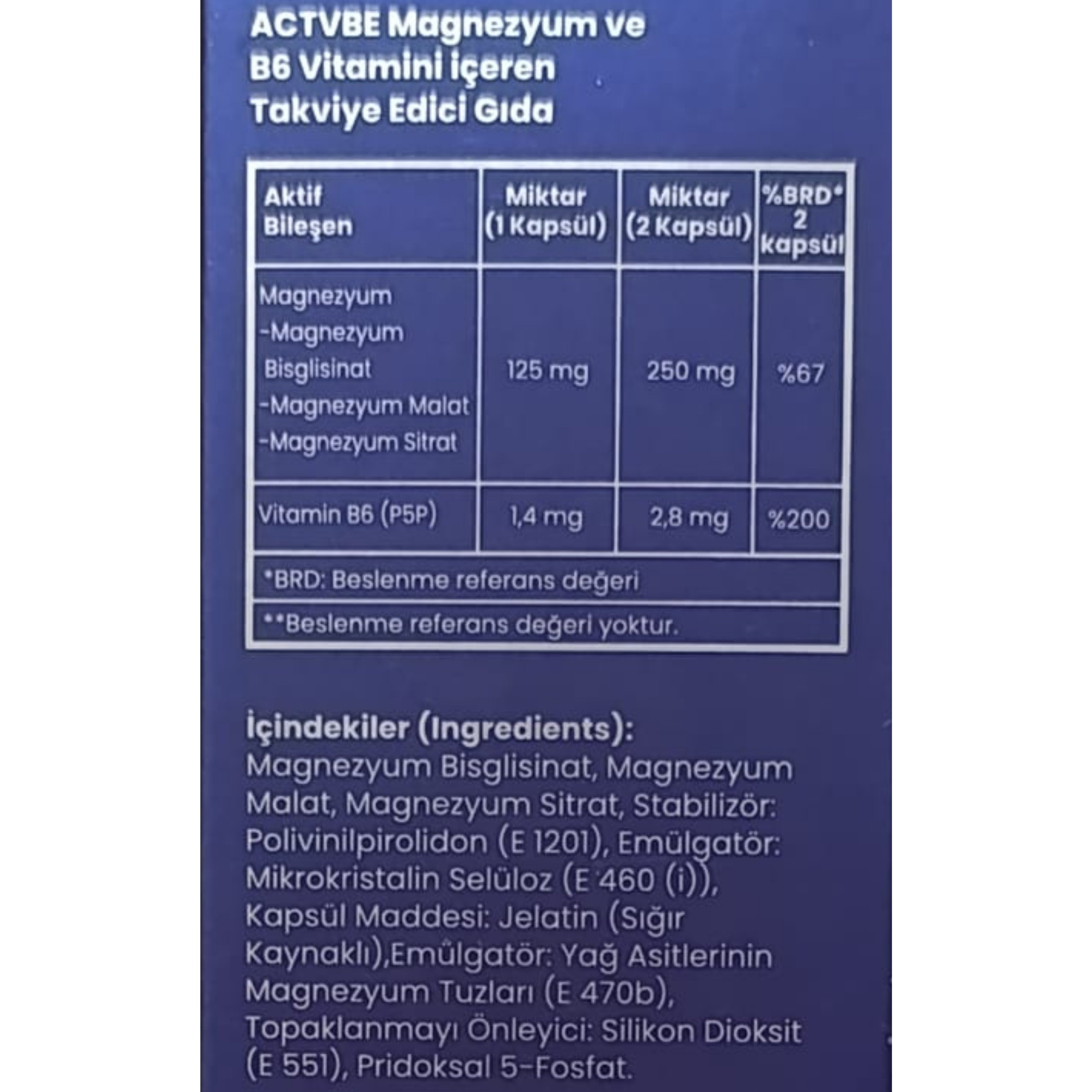 Active Plus Activemag Magnezyum P5p 60 Kapsül
