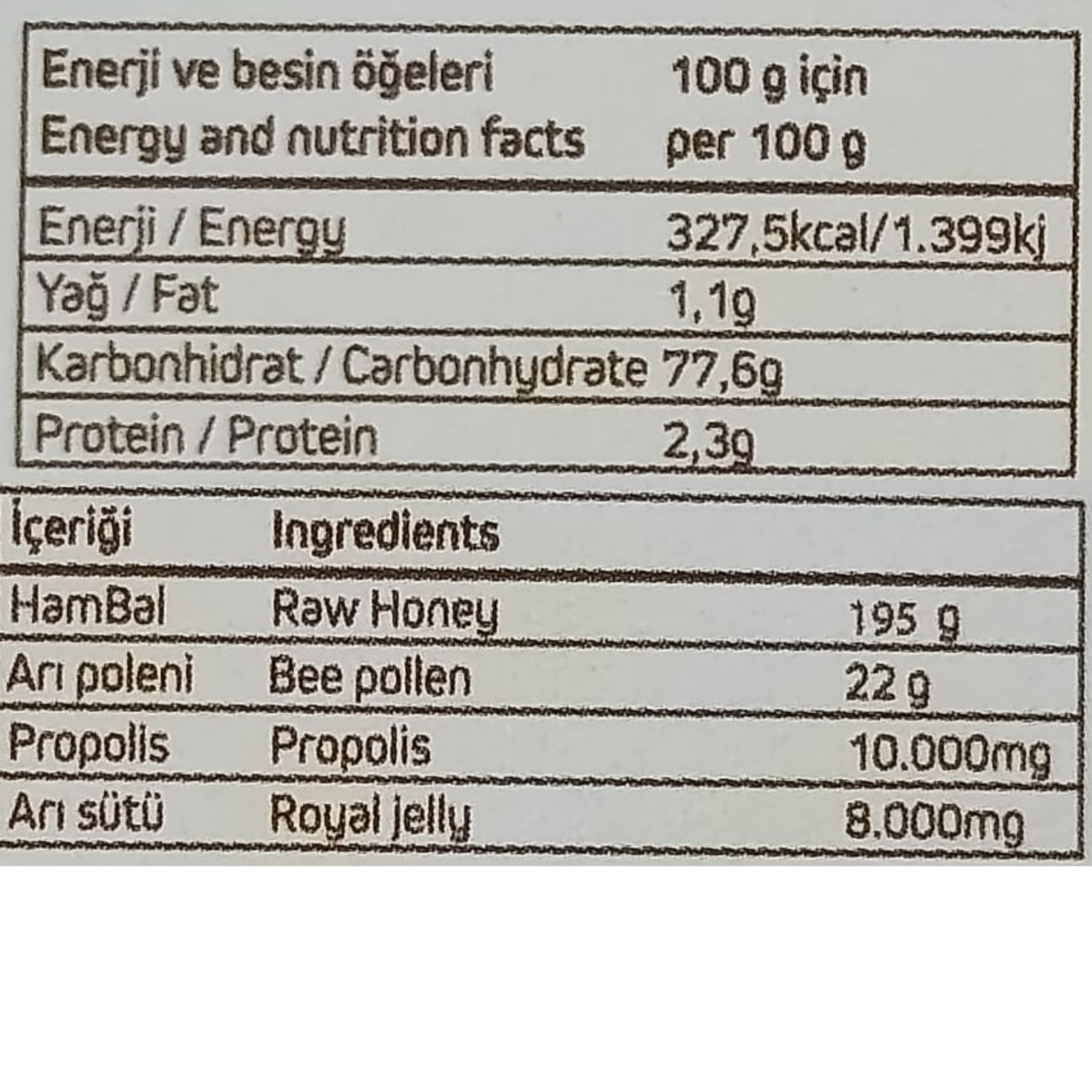 Aksuvital Propolis, Arı Sütü, Arı Poleni, Hambal Karışımı N 8000 mg 235 gr