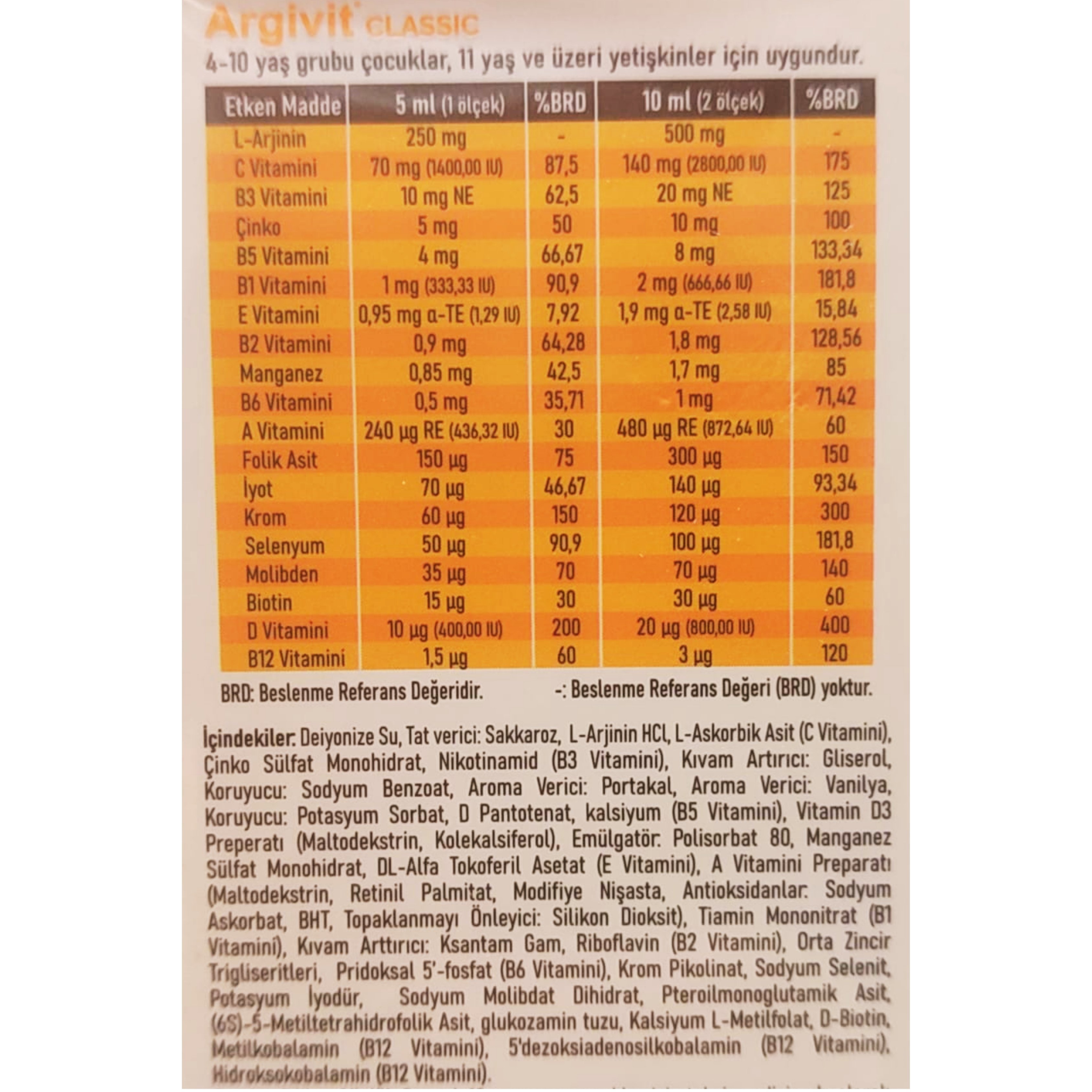 Argivit Takviye Edici Gıda Şurup 150ml