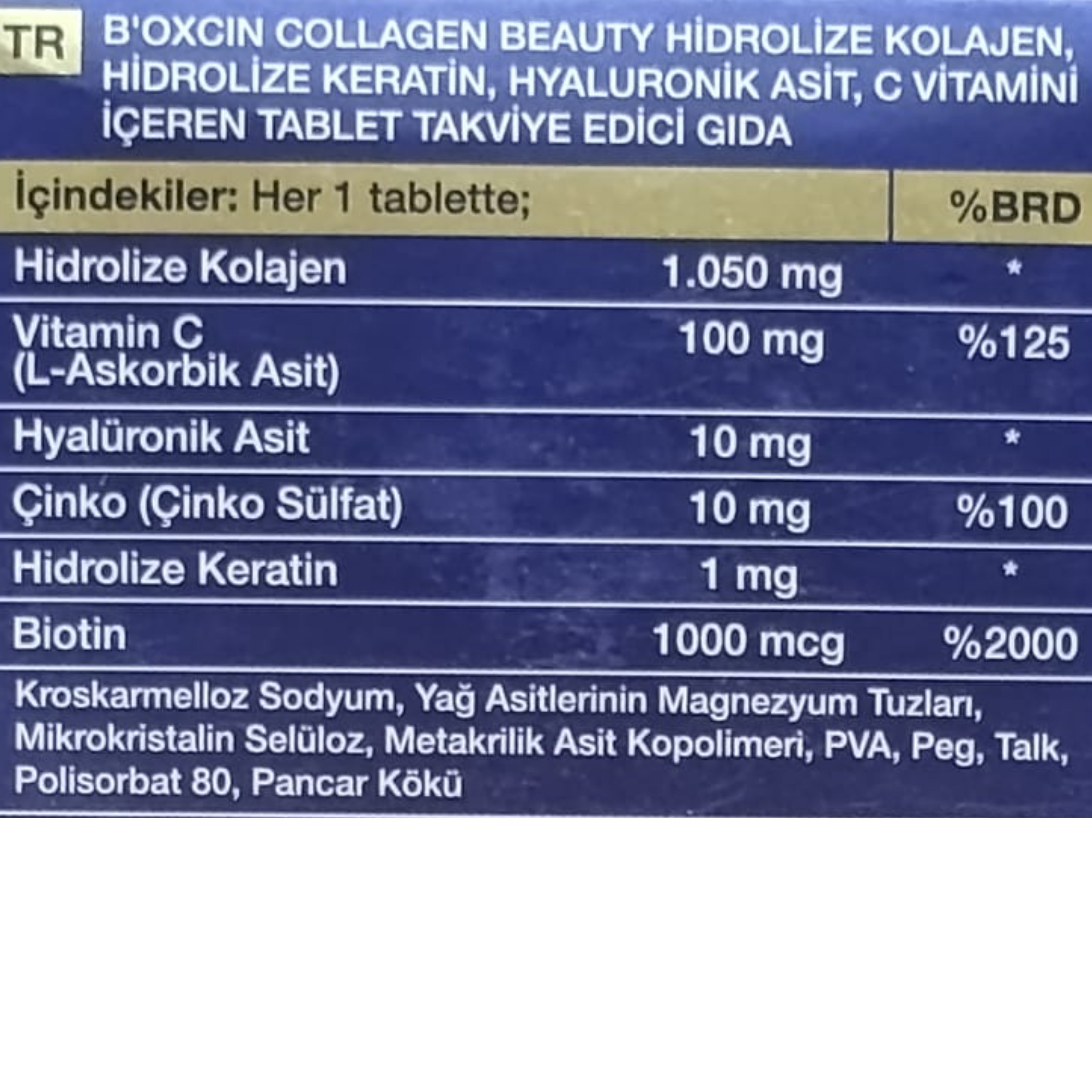 Bioxcin Beauty Collagen 30 Tablet