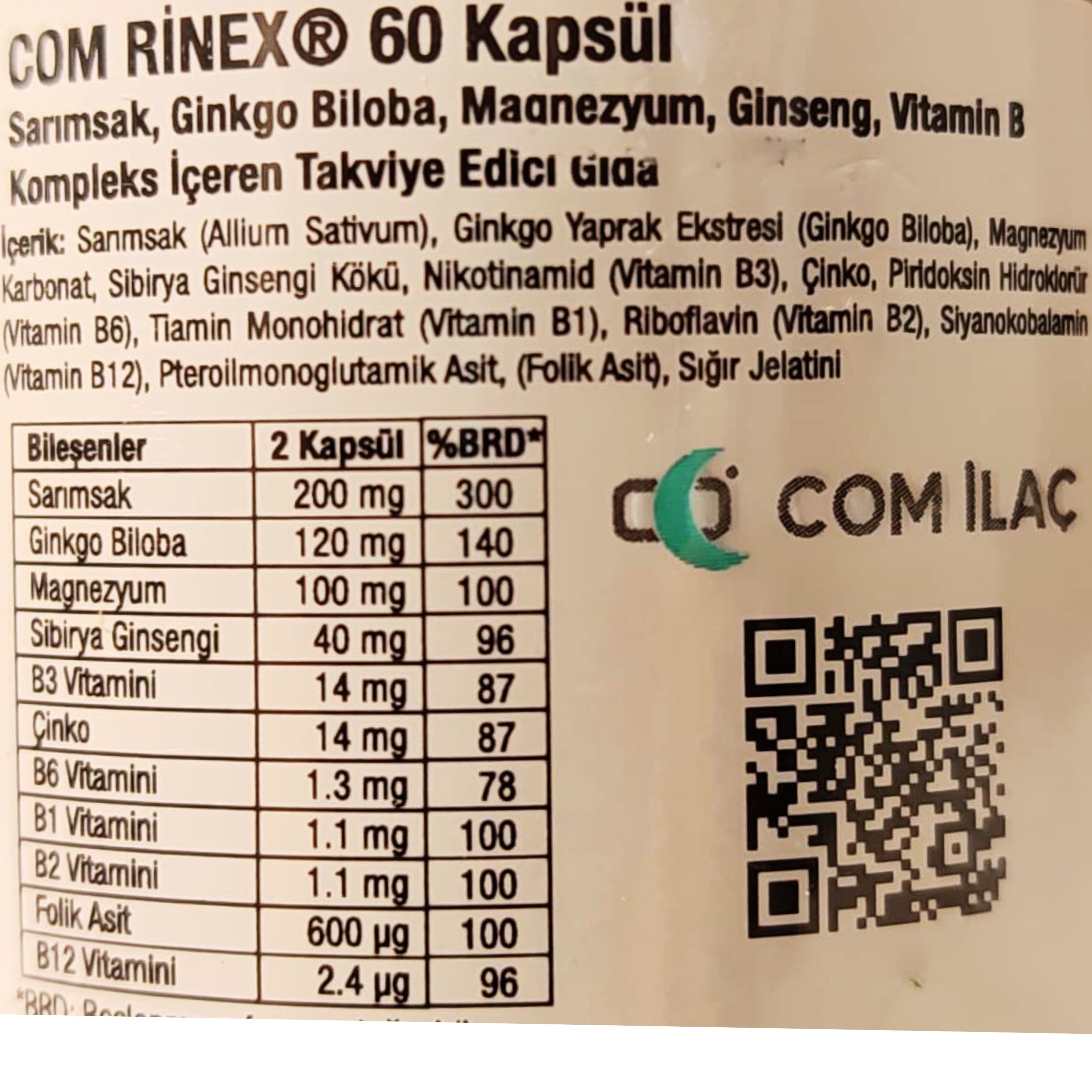 Com Rinex 60 Kapsül