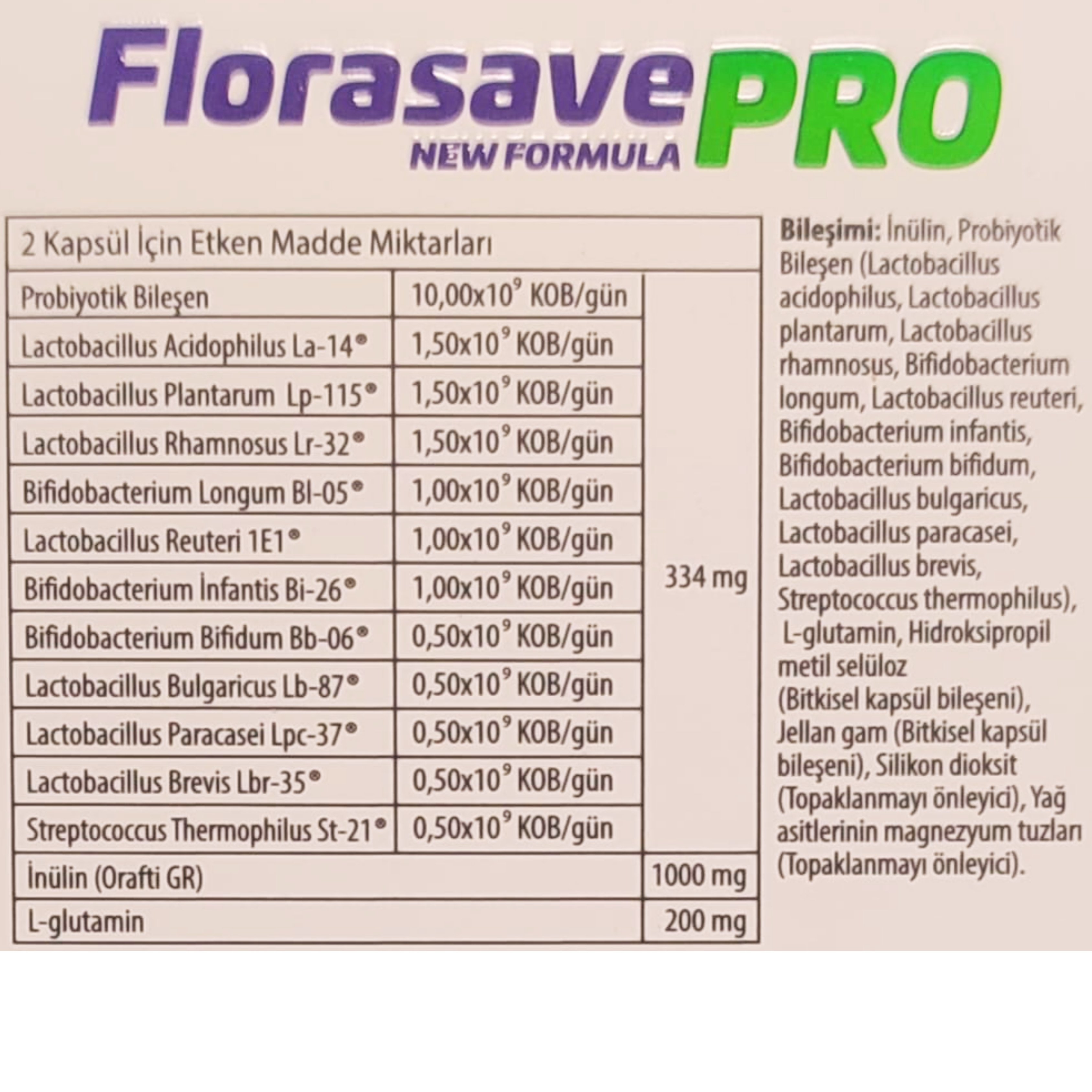 Florasavepro Probiyotik + Prebiyotik 30 Kapsül