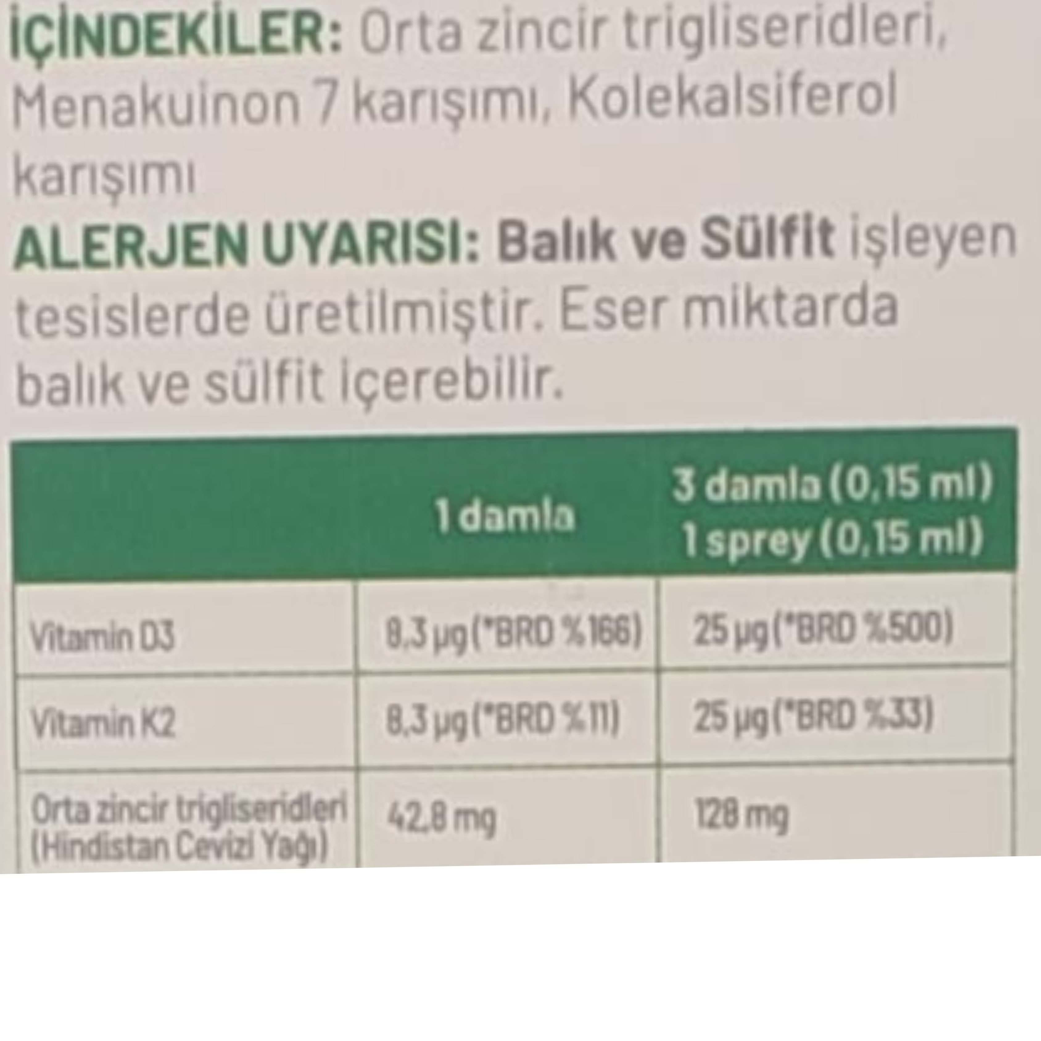 Haver Vitamin D3K2 Sprey 20 ml