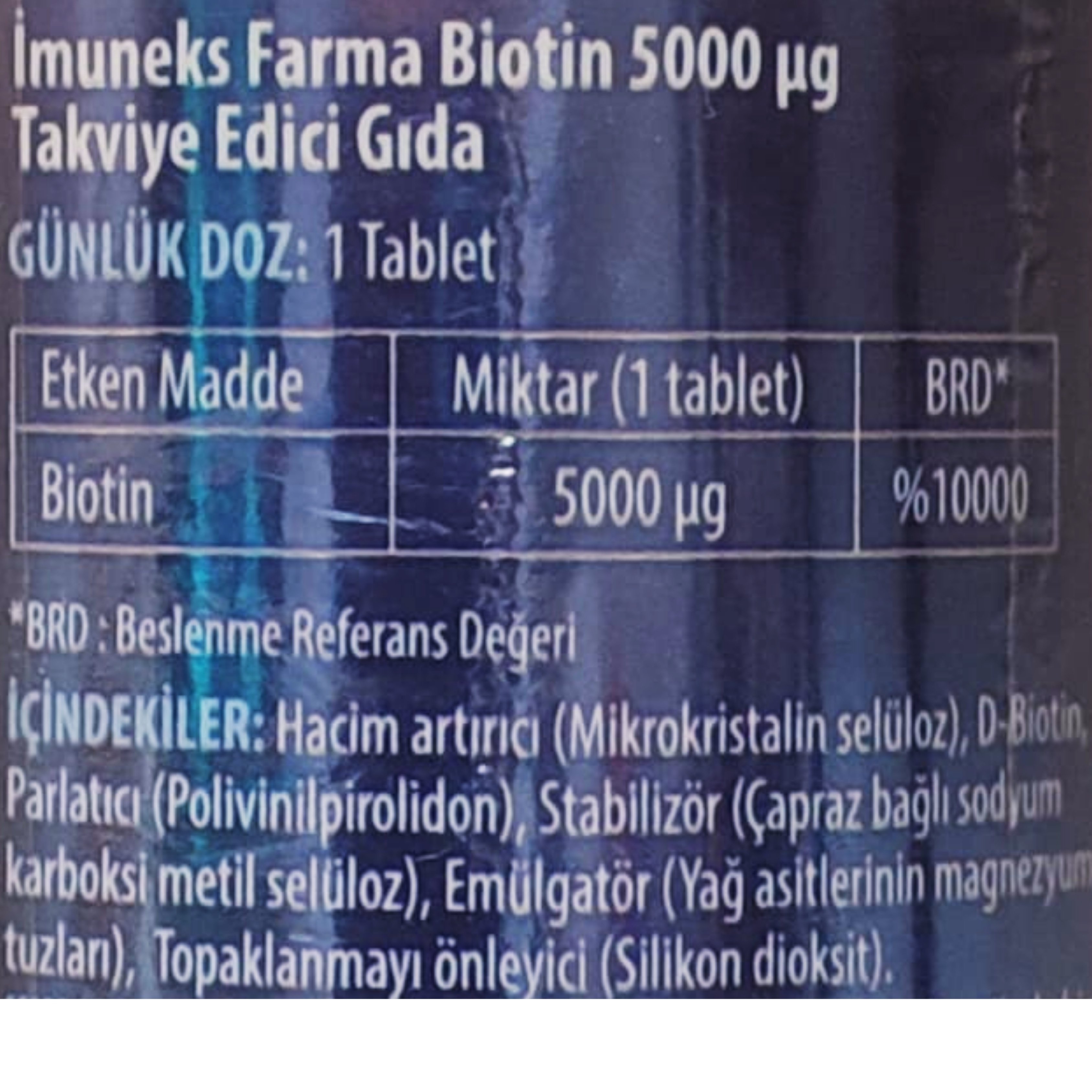 İmuneks Farma Biotin 5000 mcg 60 Tablet