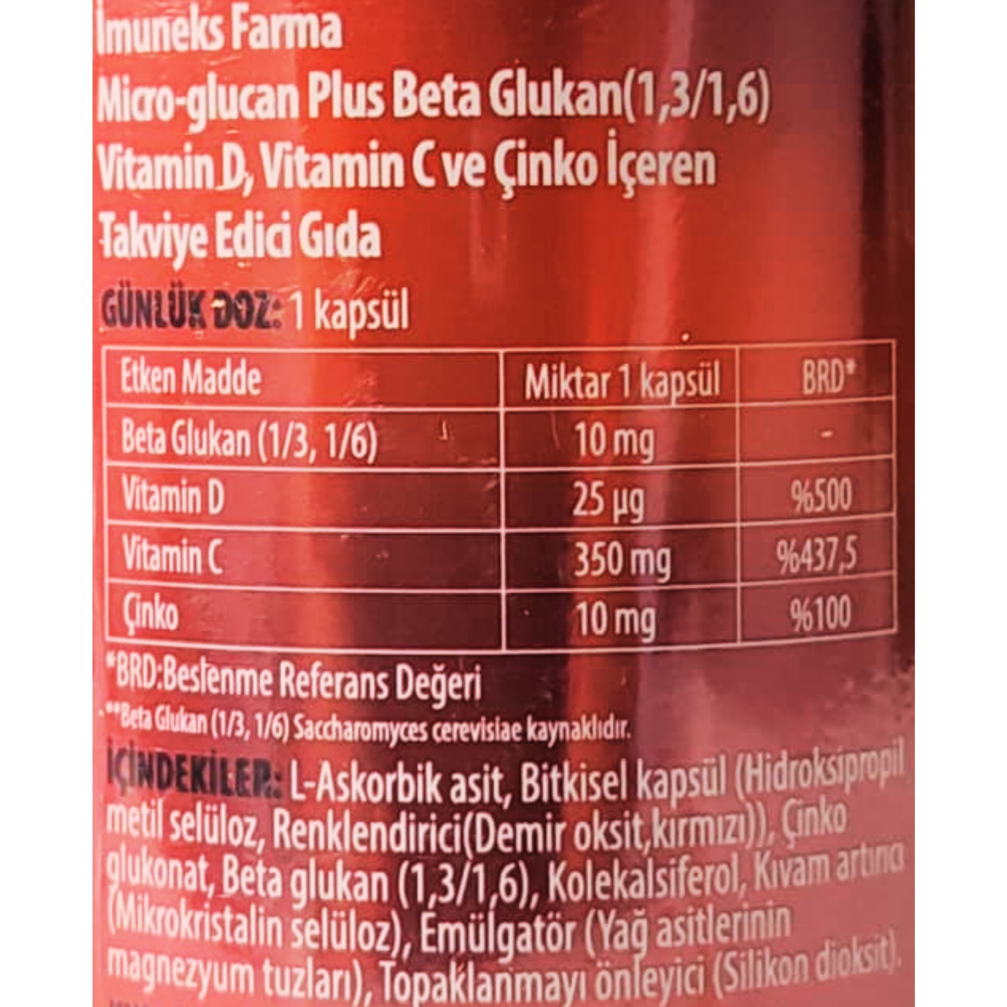 İmuneks Micro-Glucan Plus 30 Kapsül