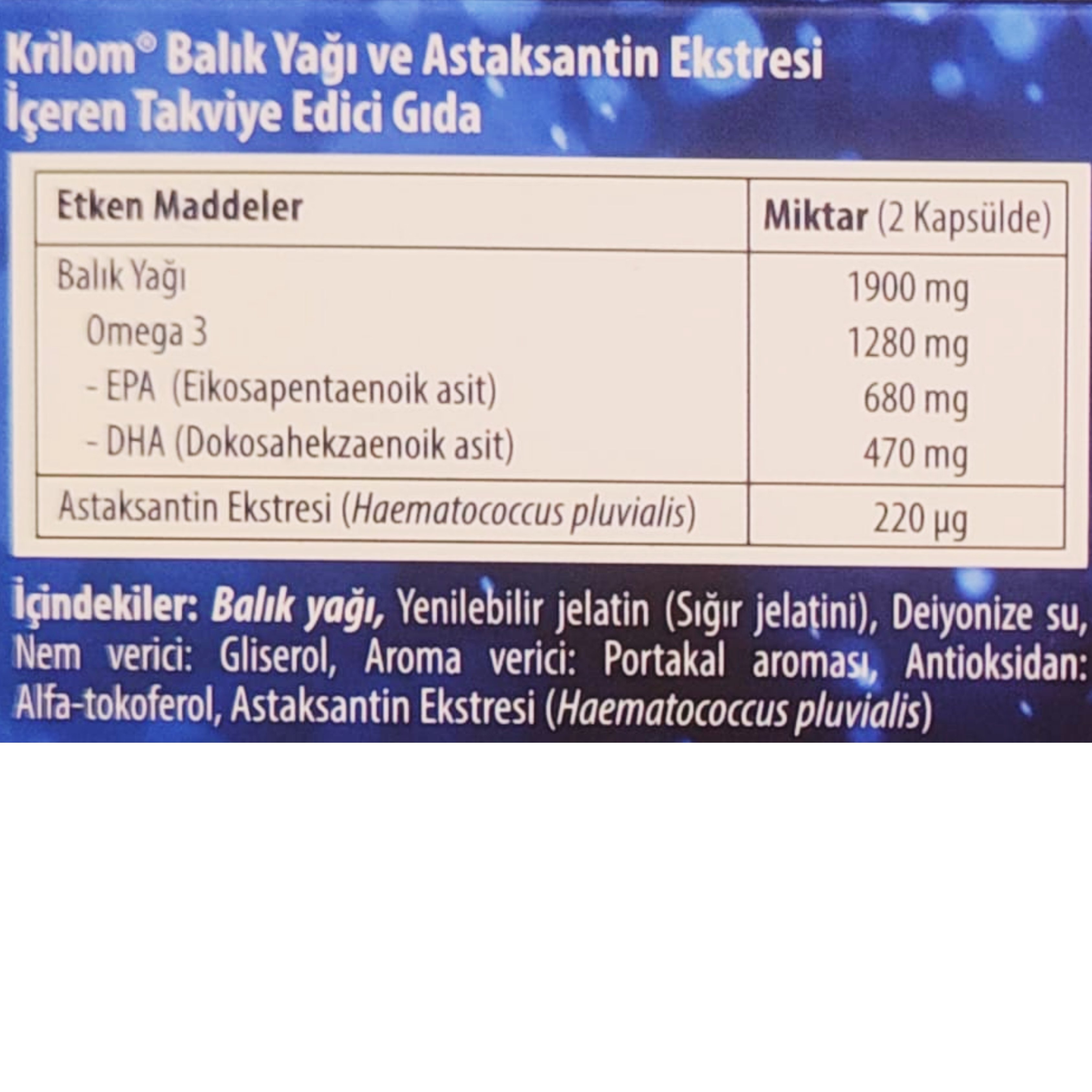 Krilom Omega-3 30 Yumuşak Kapsül
