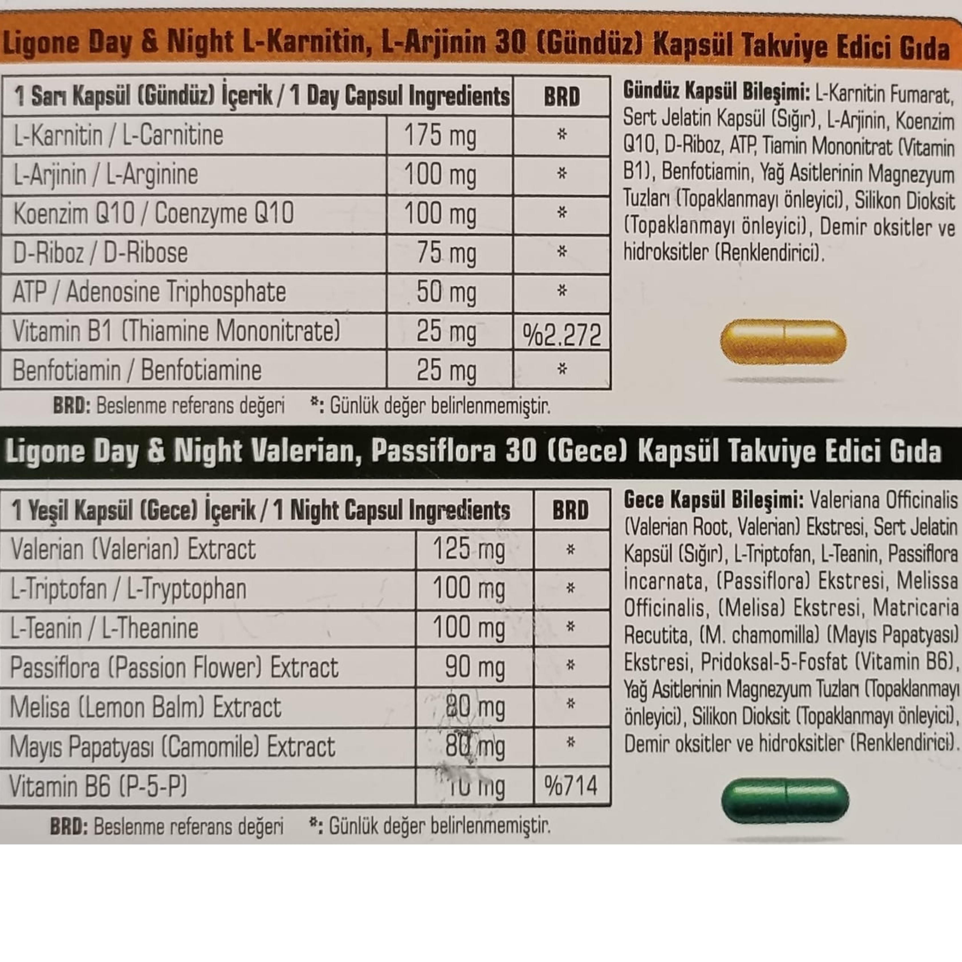 Ligone Day Night Takviye Edici Gıda 30+30 Kapsül