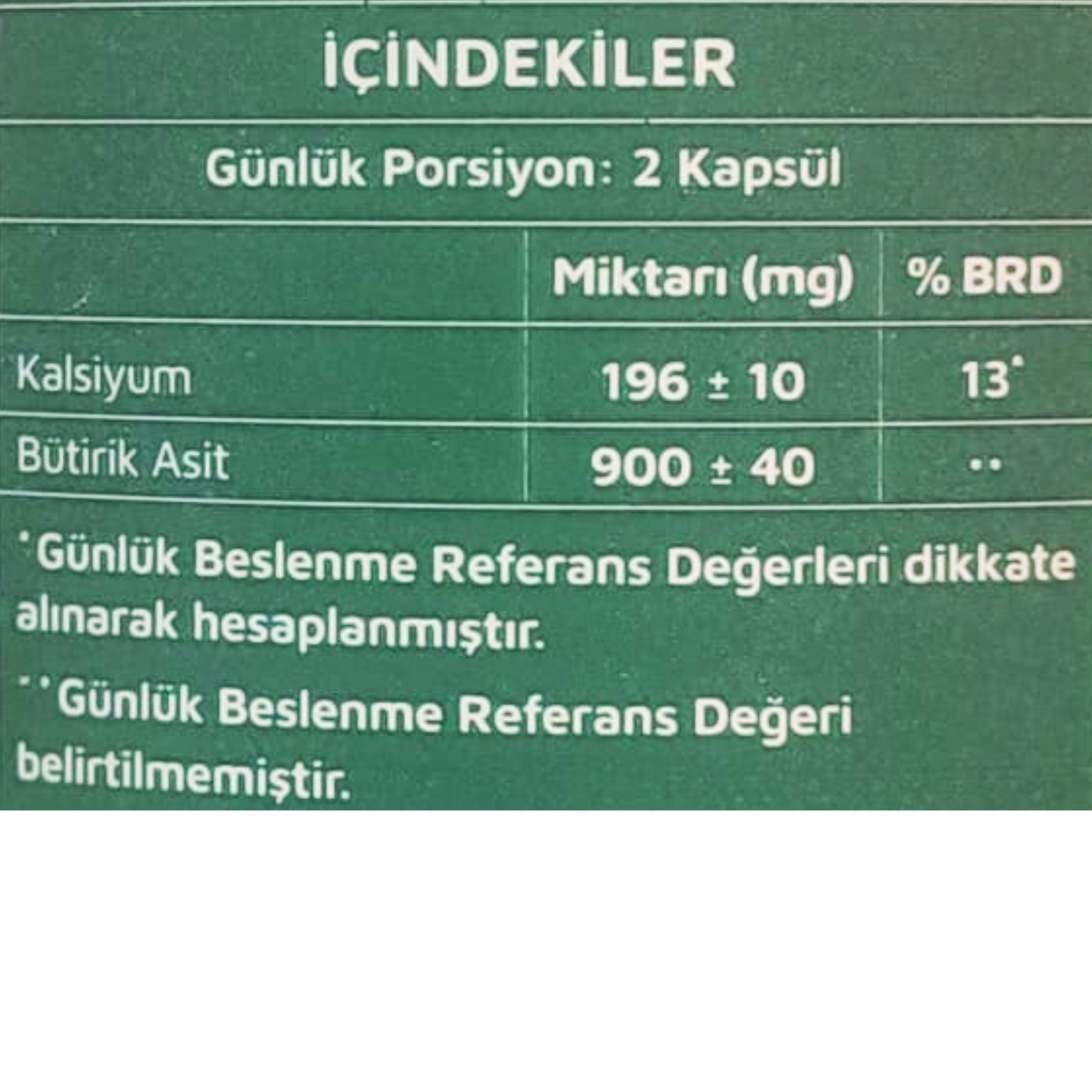 Medera N-Bütirik Asit Kalsiyum İçeren 60 Bitkisel Kapsül