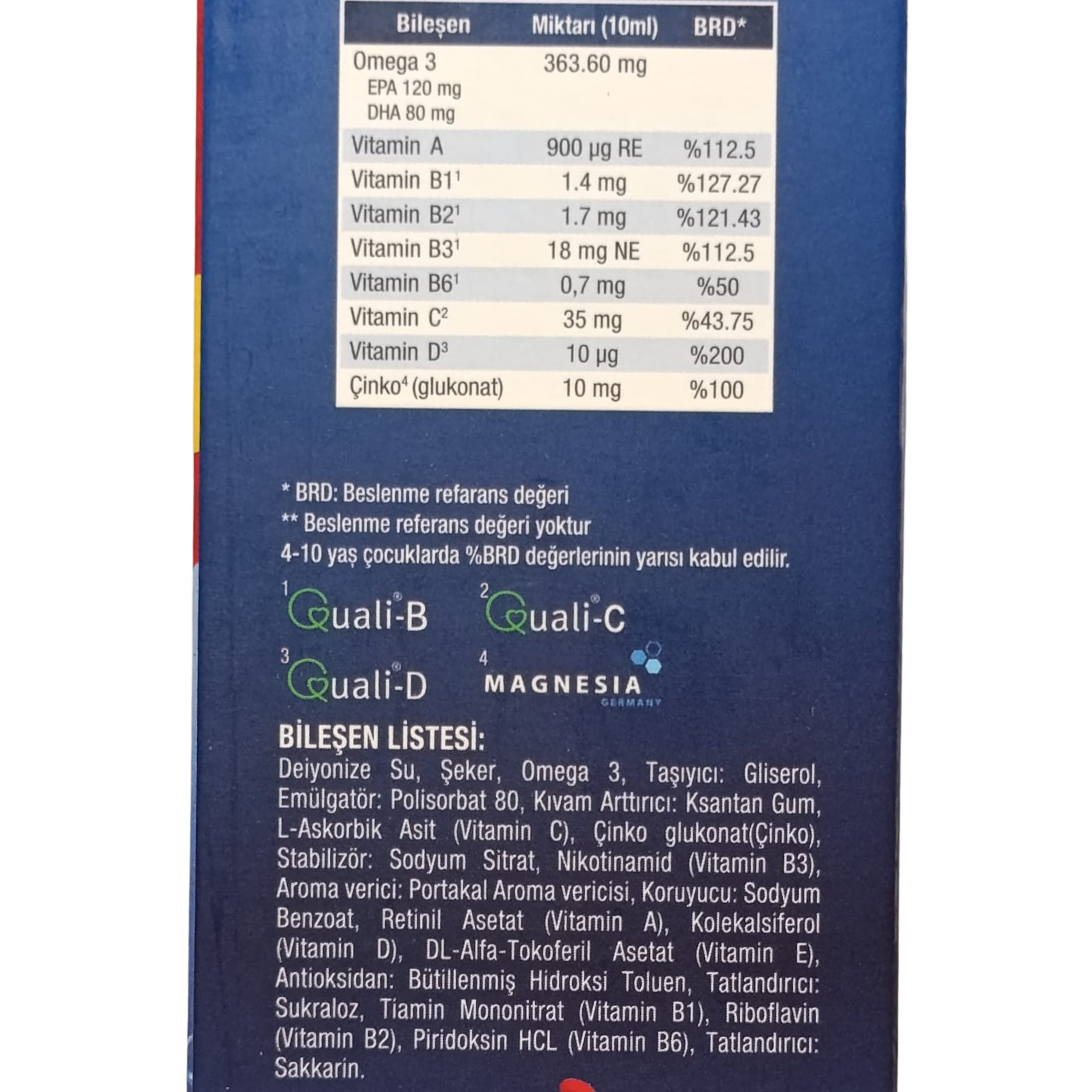 Medicago MultiFish Balık yağı, Multivitamin, Çinko içeren Takviye Edici Gıda 150 ml - Kutusuz