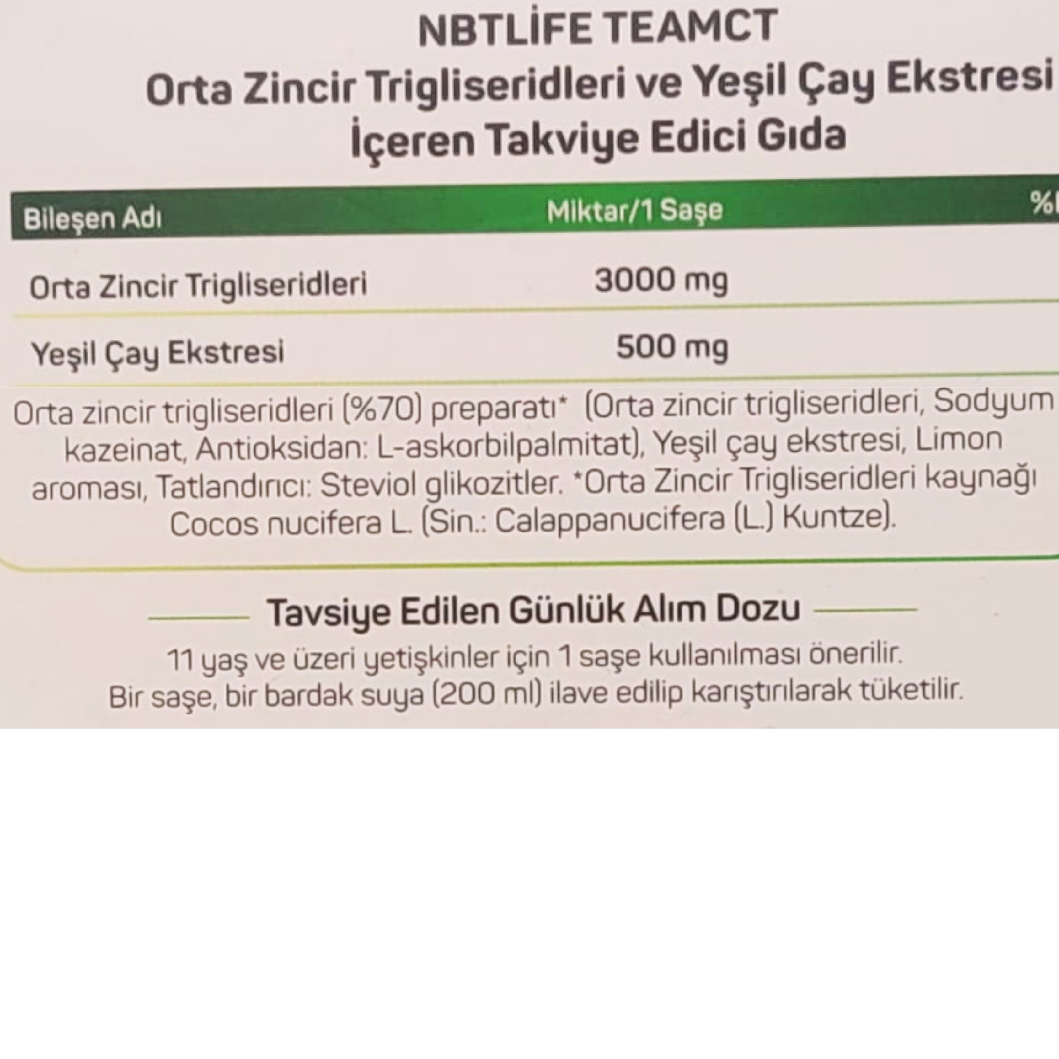 NBT Life TeaMct 30 Şase