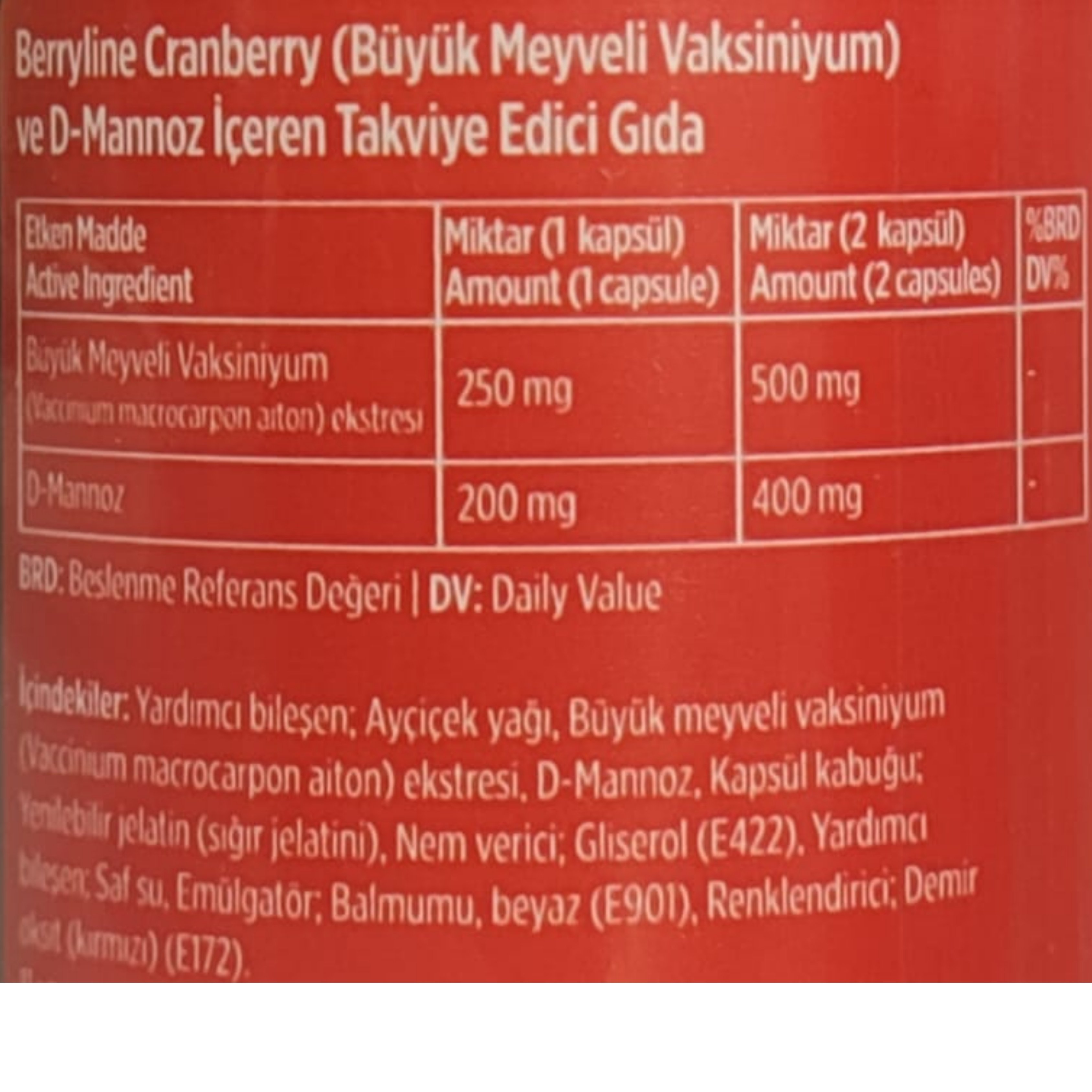 Natuwell Berryline Cranberry 30 Yumuşak Kapsül