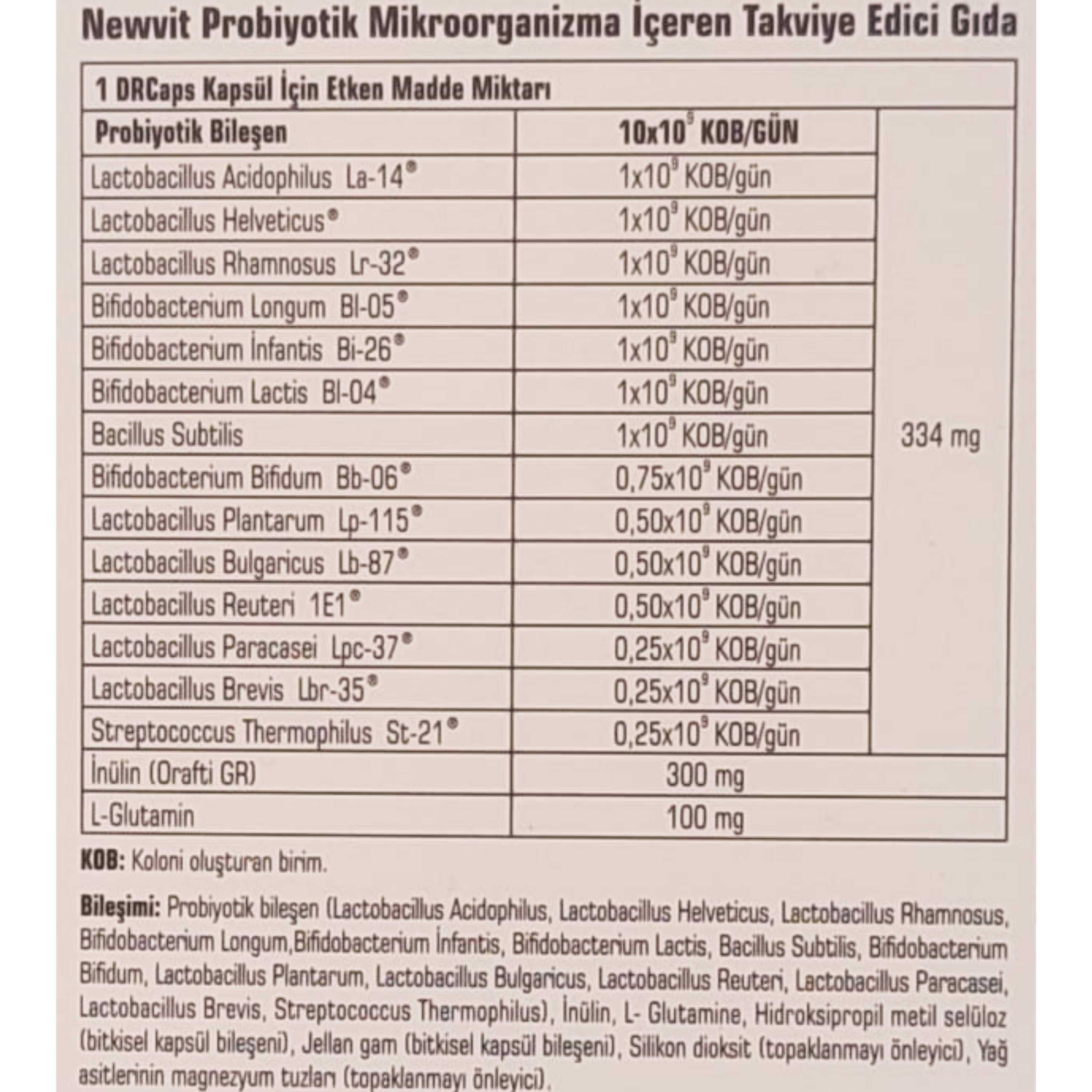 Newvit Probiyotik 30 Kapsül