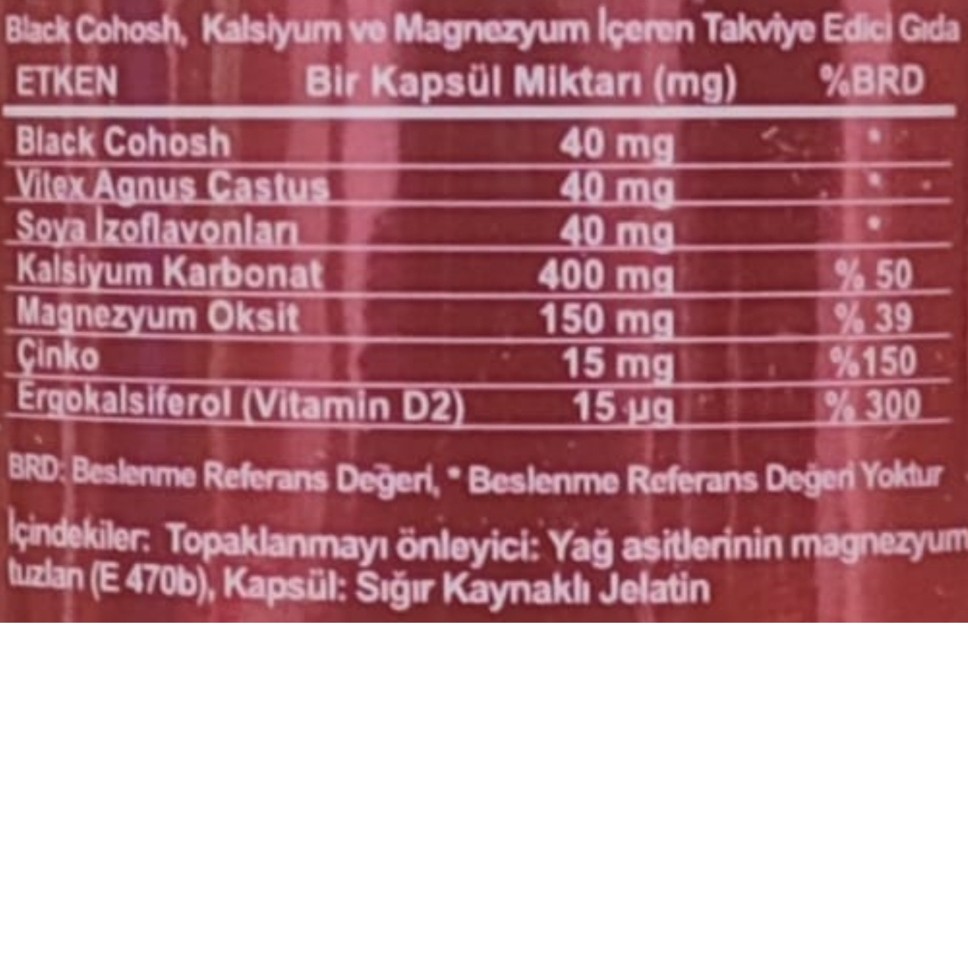 Nondo Black Cohosh Karayılan Otu 30 Kapsül