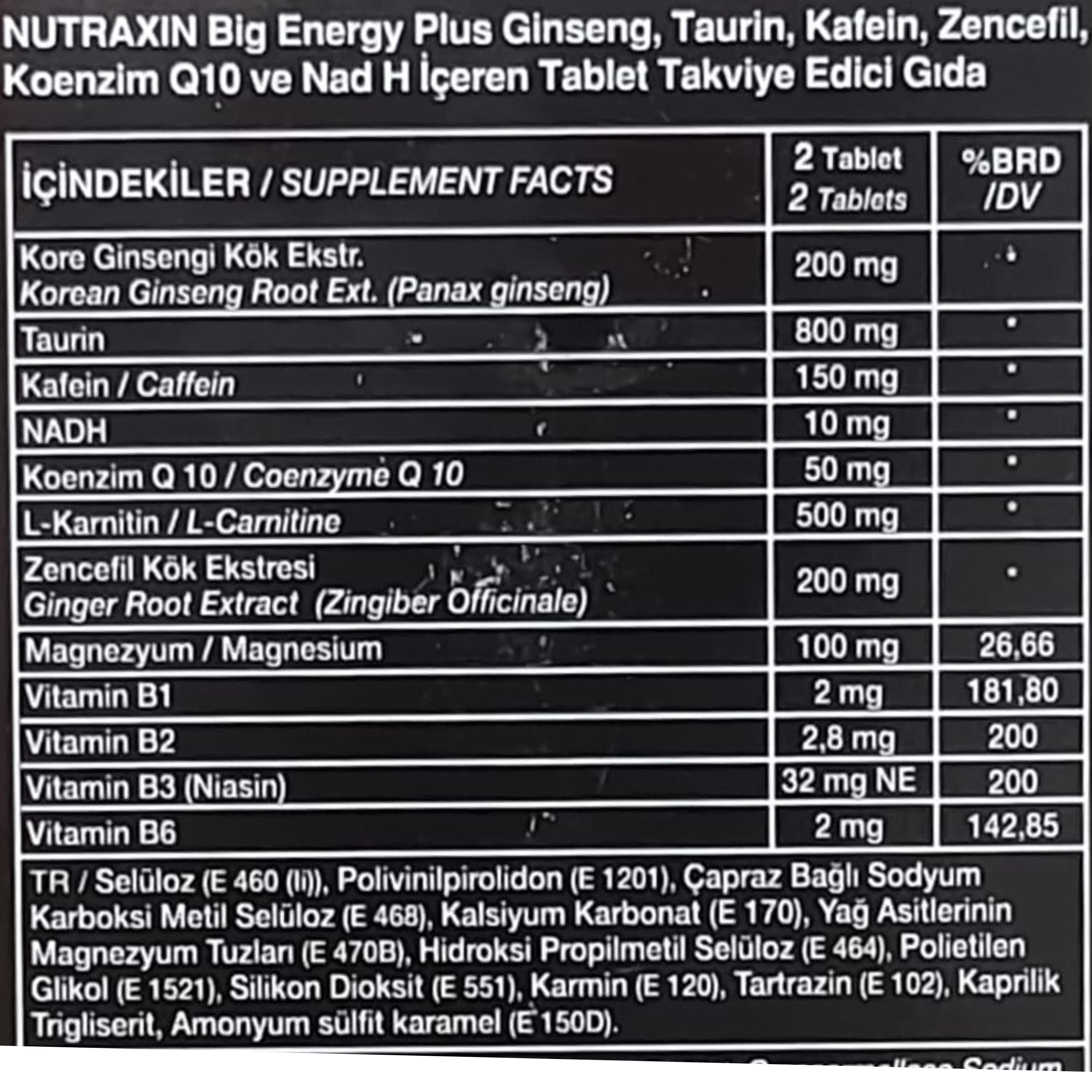 Nutraxin Big Energy Plus 60 Tablet