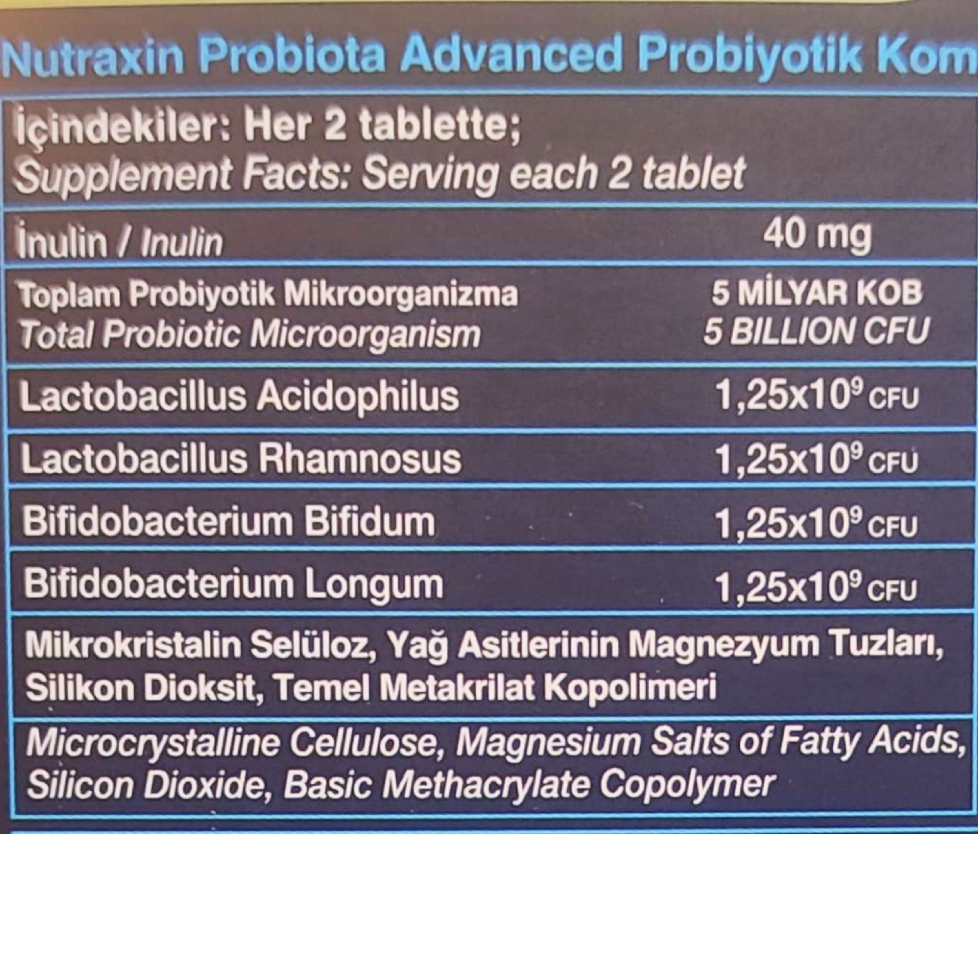 Nutraxin Probiota Advanced 60 Tablet