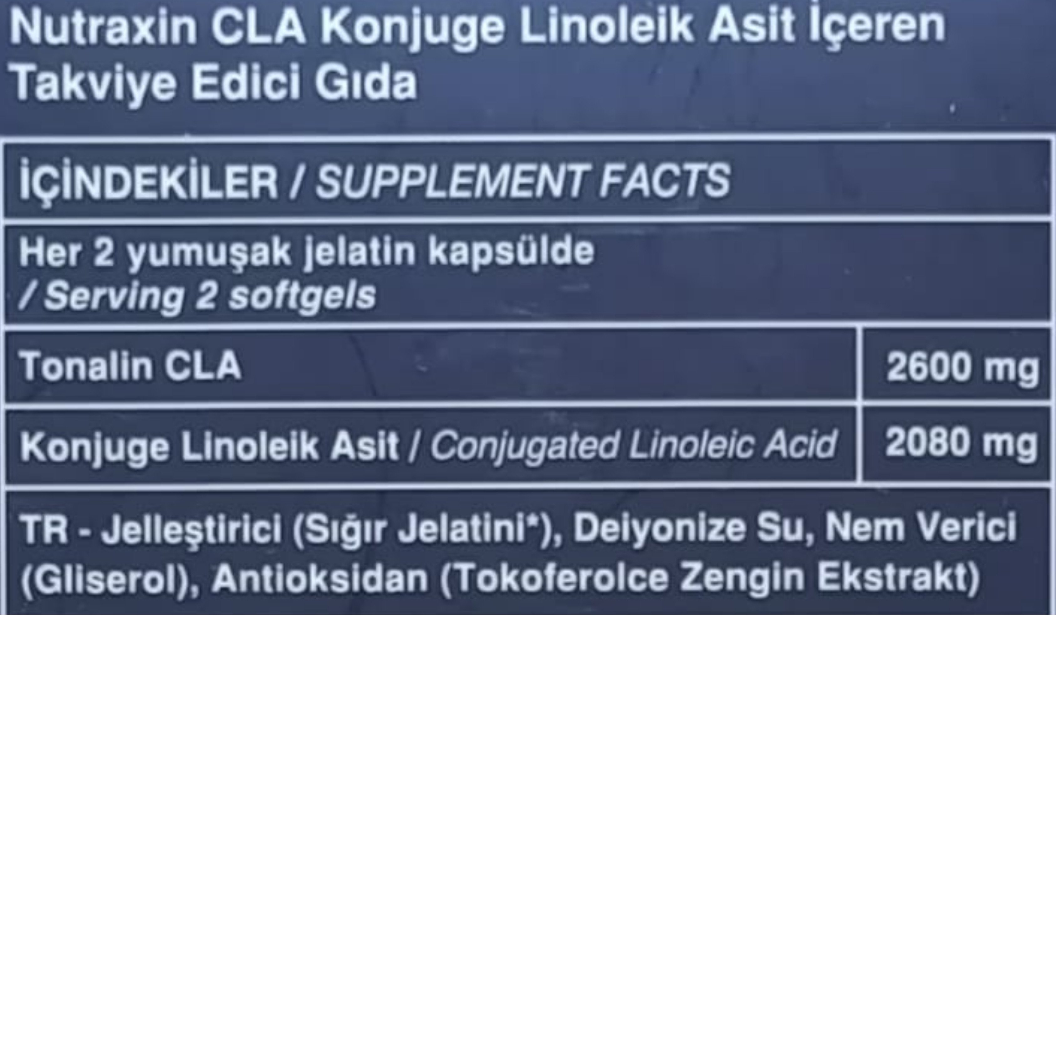 Nutraxin Quick Slim Tonalin CLA 1300 mg 60 Kapsül
