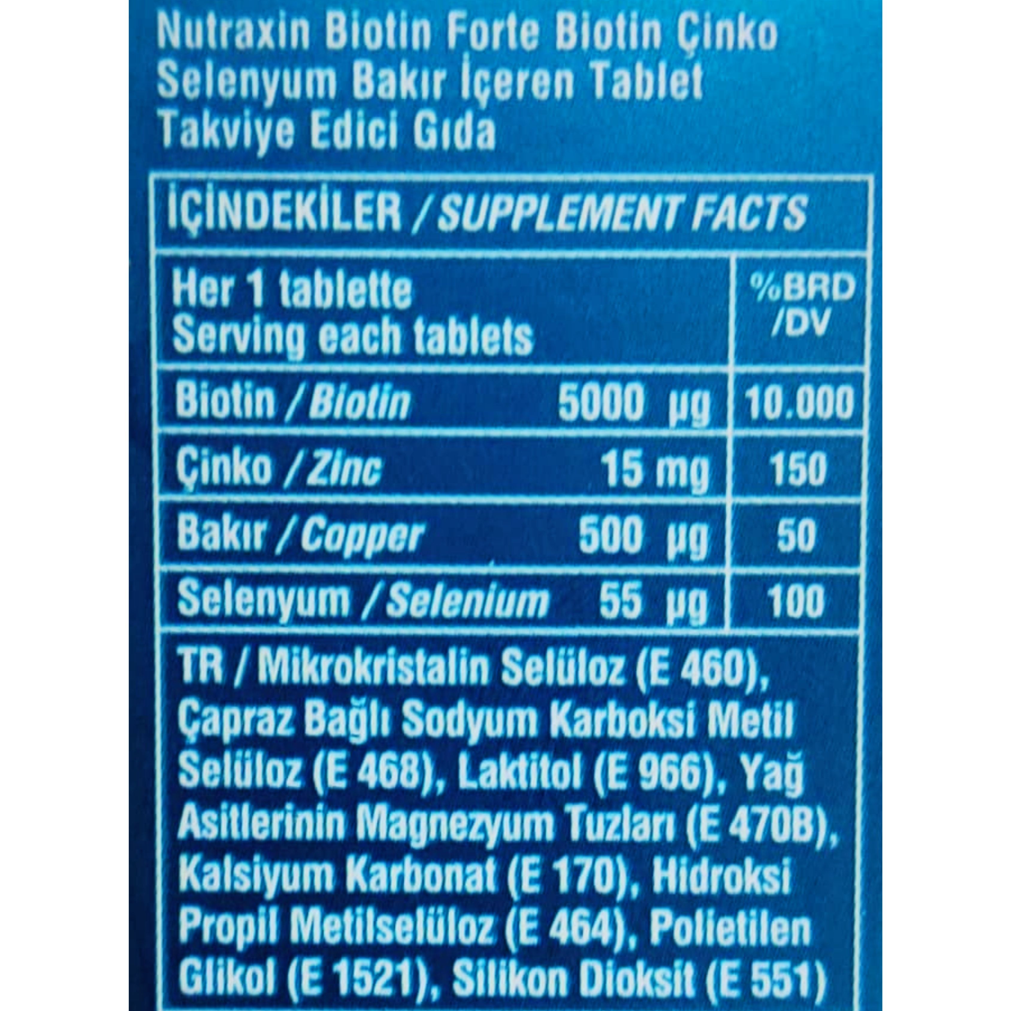 Nutraxin Vitals Biotin Forte 60 Tablet